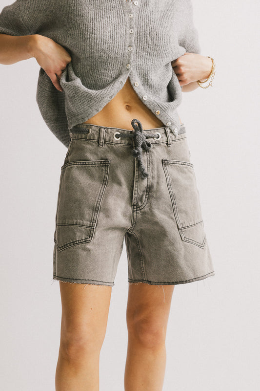 Finneas Denim Shorts in Grey