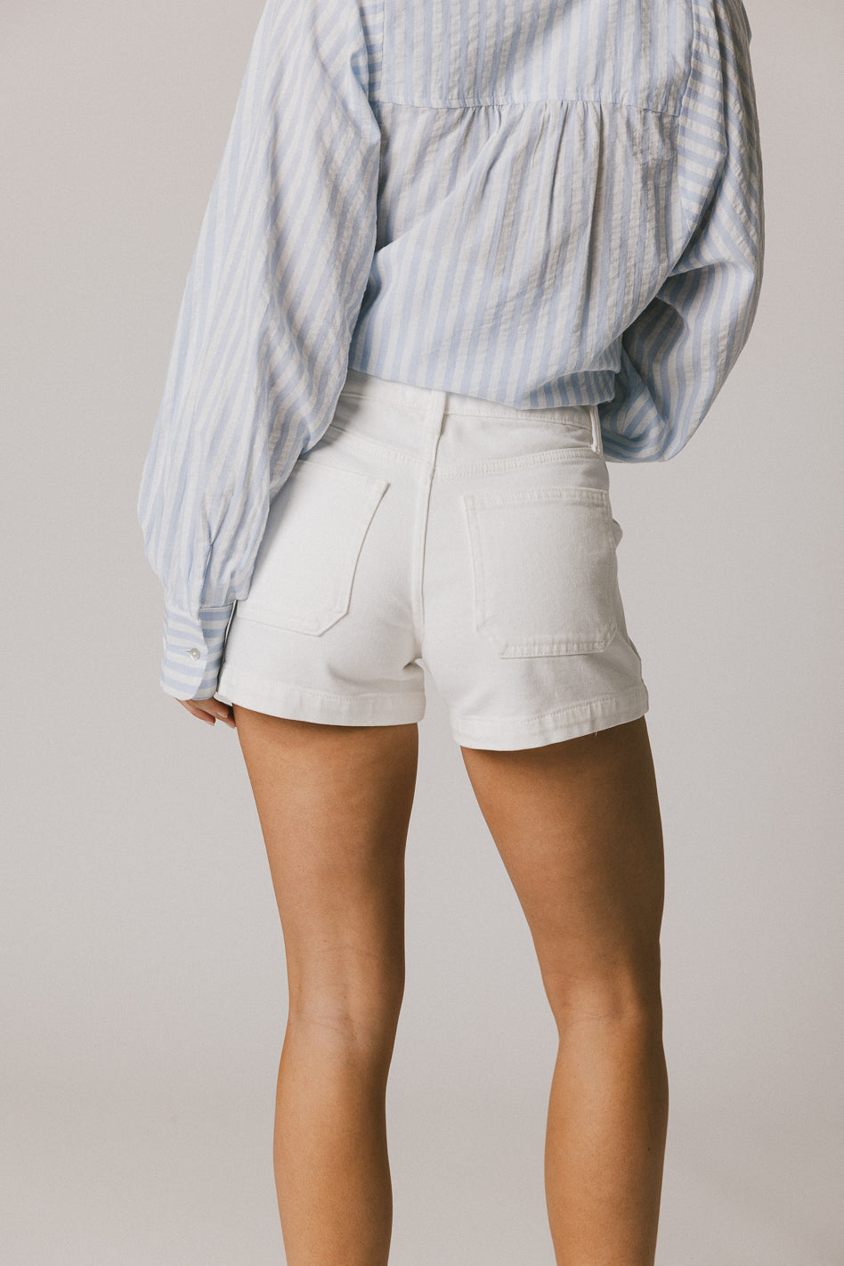 Maggie Utility Shorts in White - FINAL SALE
