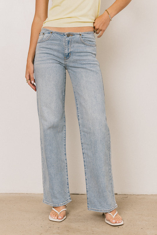 Livy No Waistband Straight Leg Jeans in Light Wash - FINAL SALE