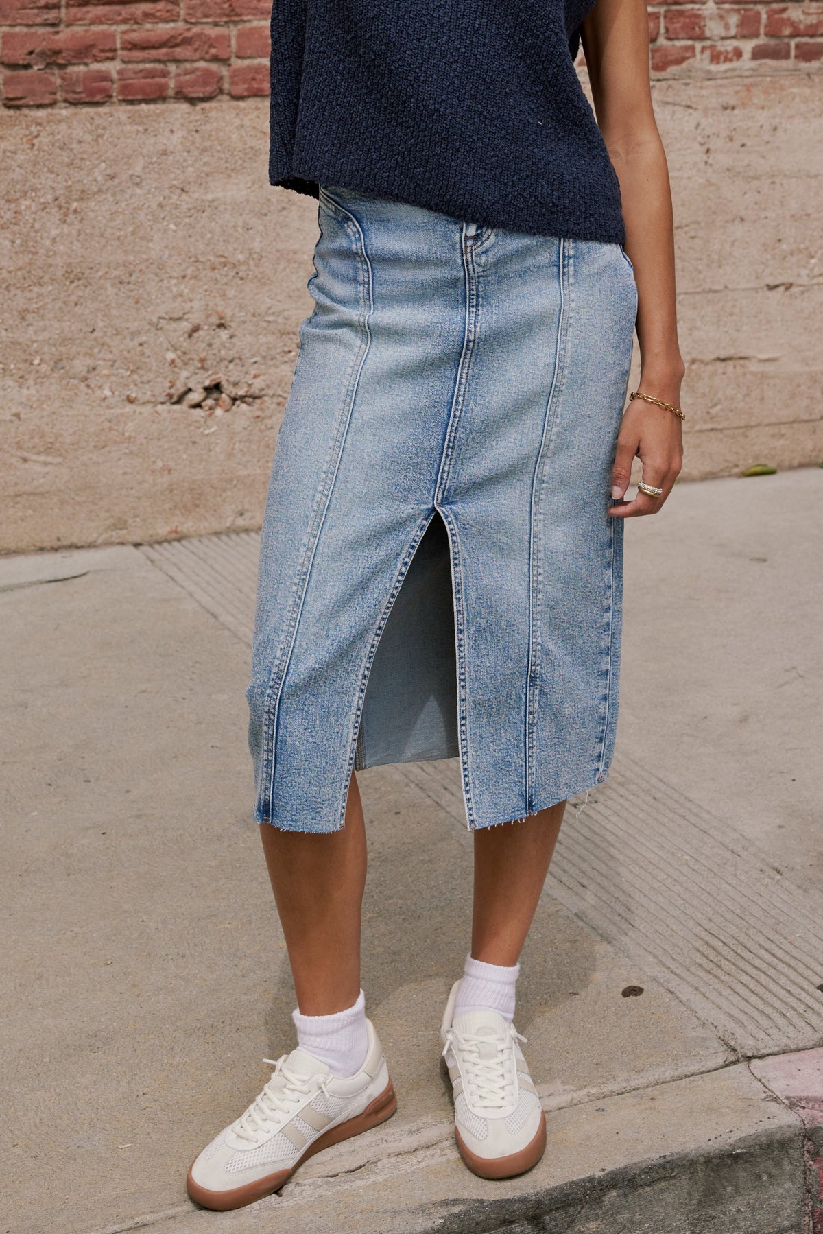Aliza Denim Midi Skirt - FINAL SALE