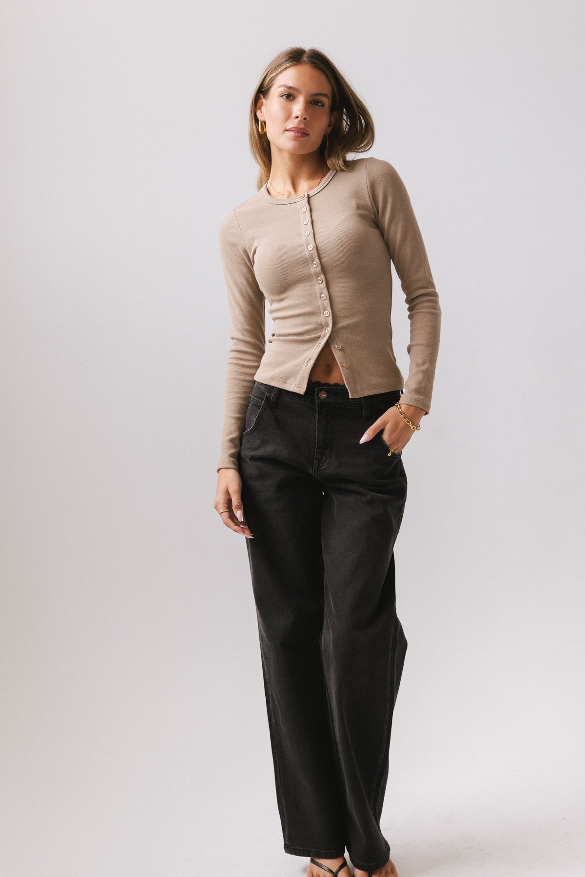 Della Lace Trim Baggy Jeans - FINAL SALE
