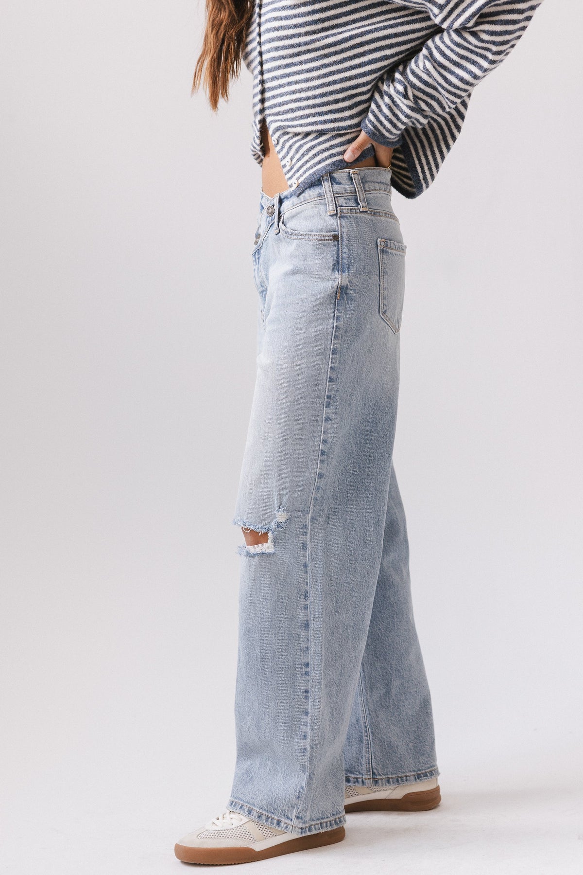Lyla Crossover Wide Leg Jeans - FINAL SALE