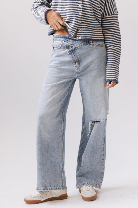 Lyla Crossover Wide Leg Jeans - FINAL SALE