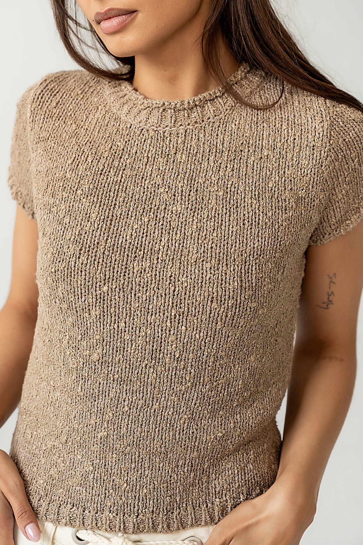 Zoey Knit Sweater in Taupe - FINAL SALE
