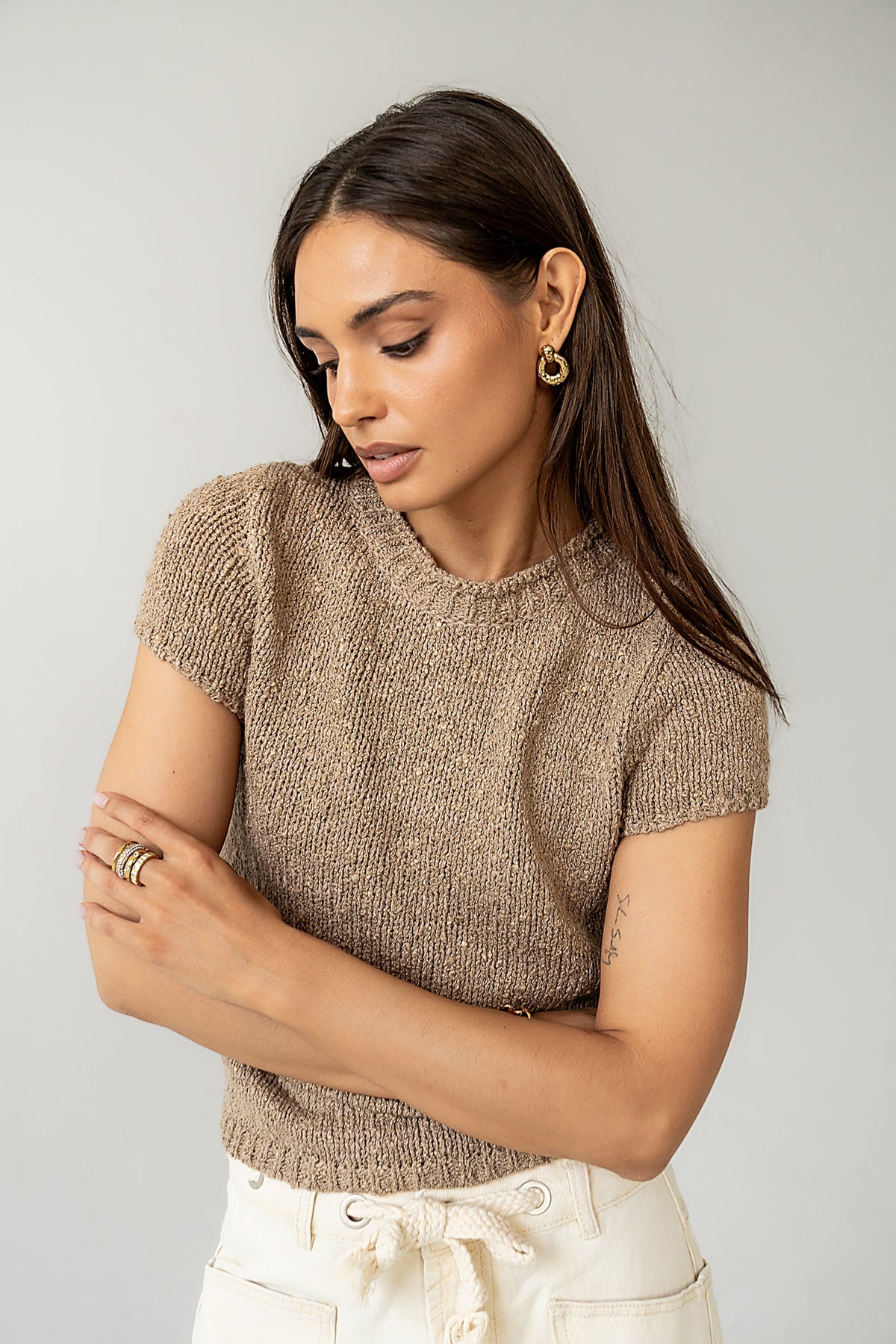 Zoey Knit Sweater in Taupe - FINAL SALE