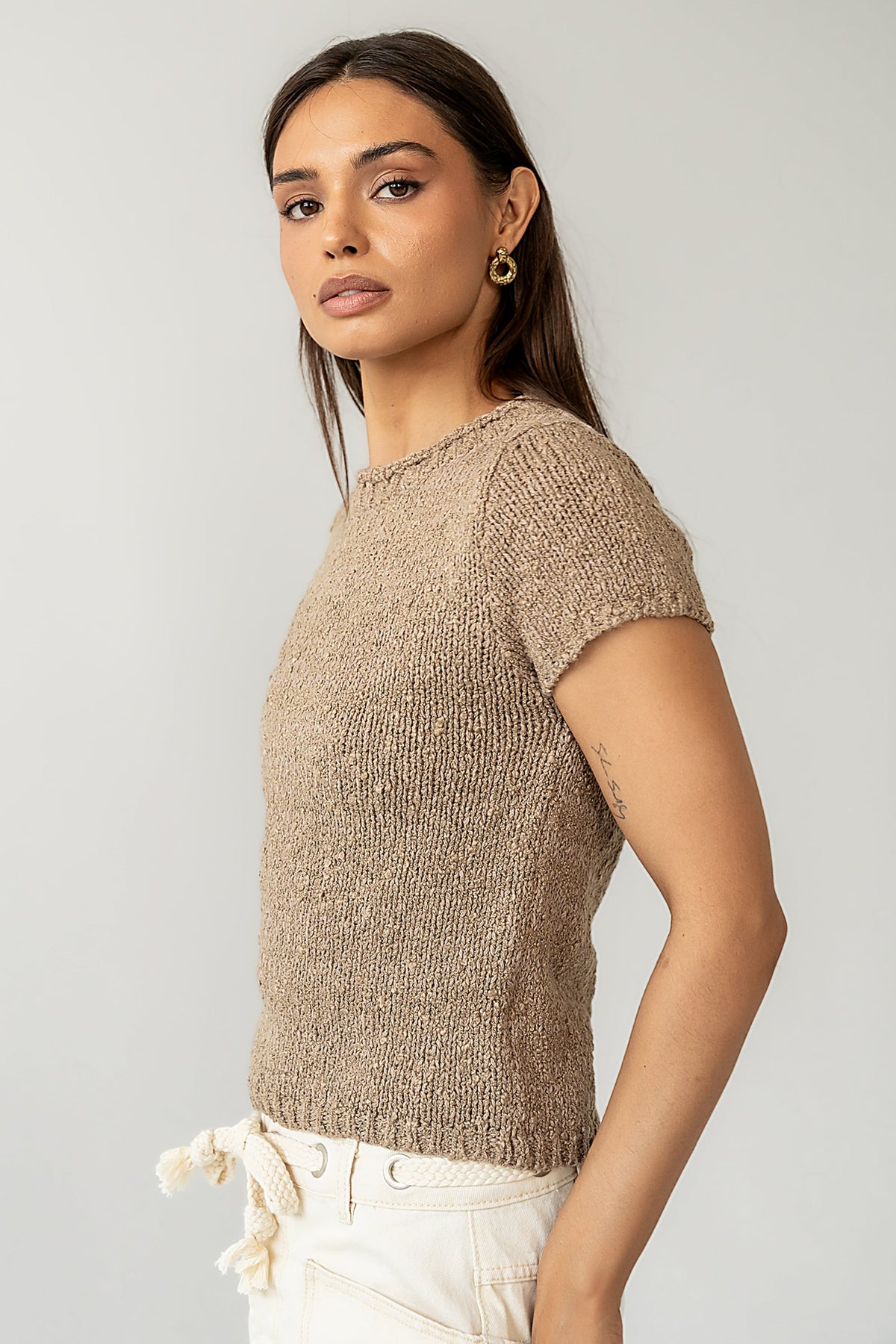 Zoey Knit Sweater in Taupe - FINAL SALE
