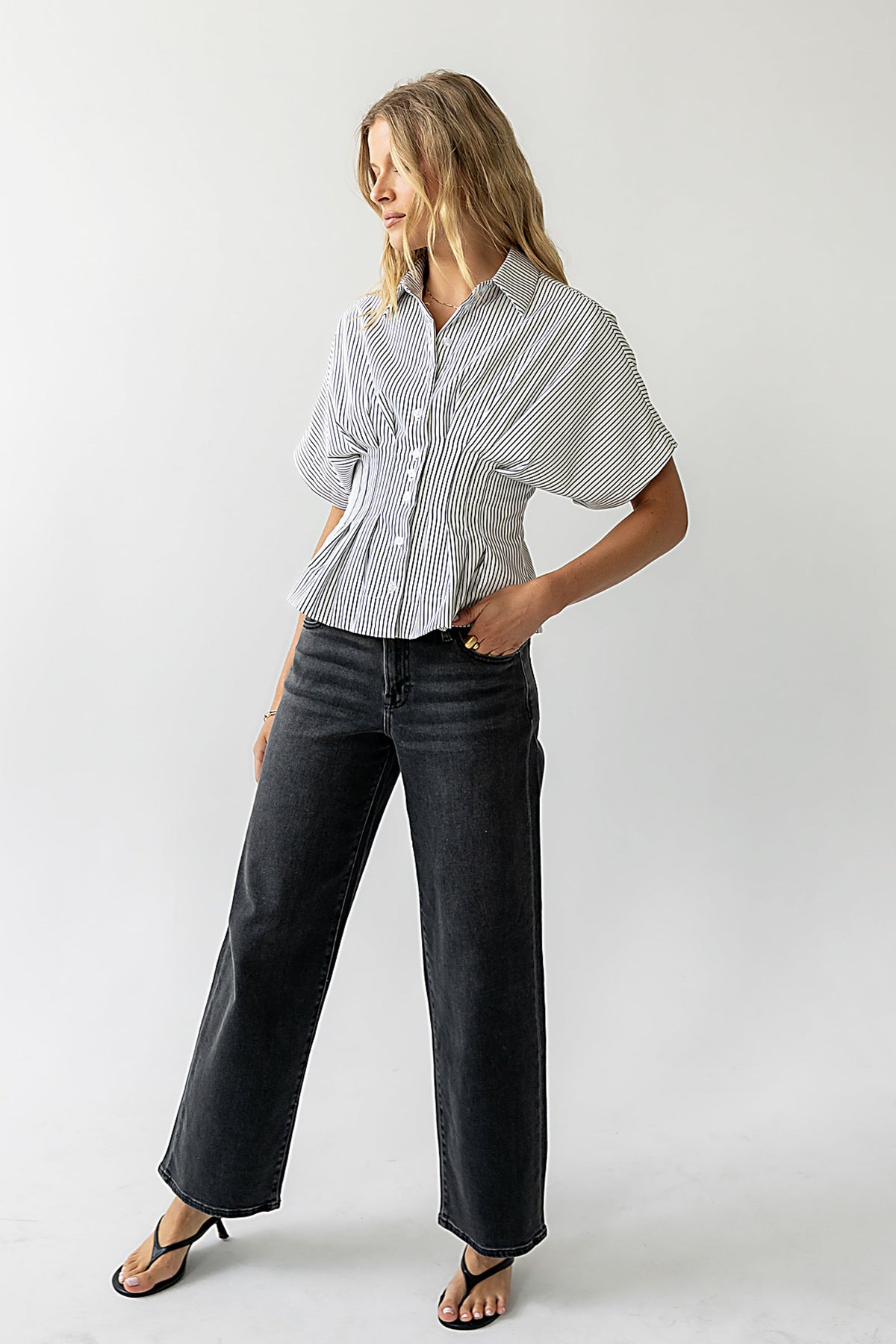 Sloane Wide Leg Jeans in Black - FINAL SALE