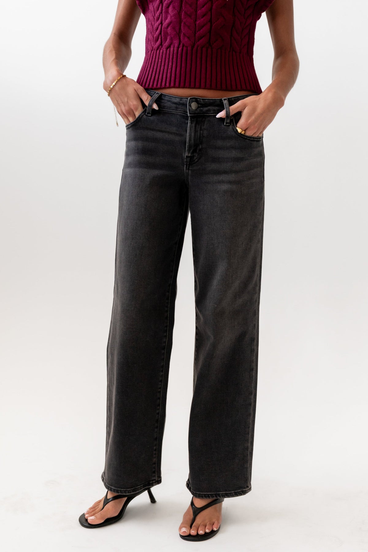 Sloane Wide Leg Jeans in Black - FINAL SALE