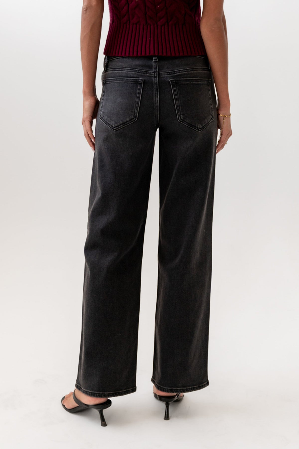 Sloane Wide Leg Jeans in Black - FINAL SALE