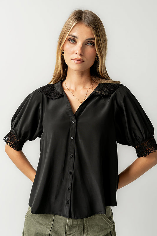 Zayne Button Up in Black - FINAL SALE