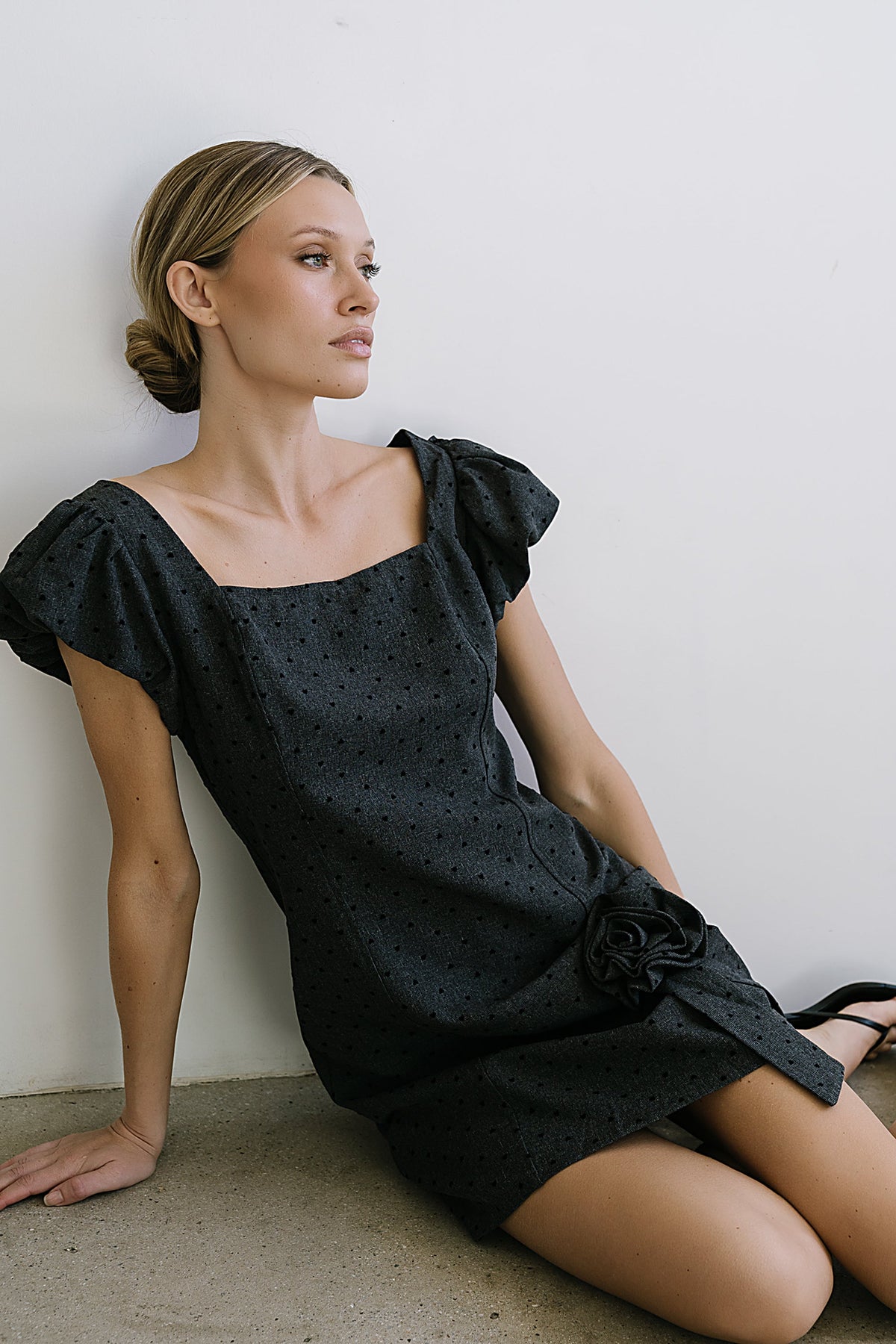 Joana Mini Dress in Charcoal - FINAL SALE