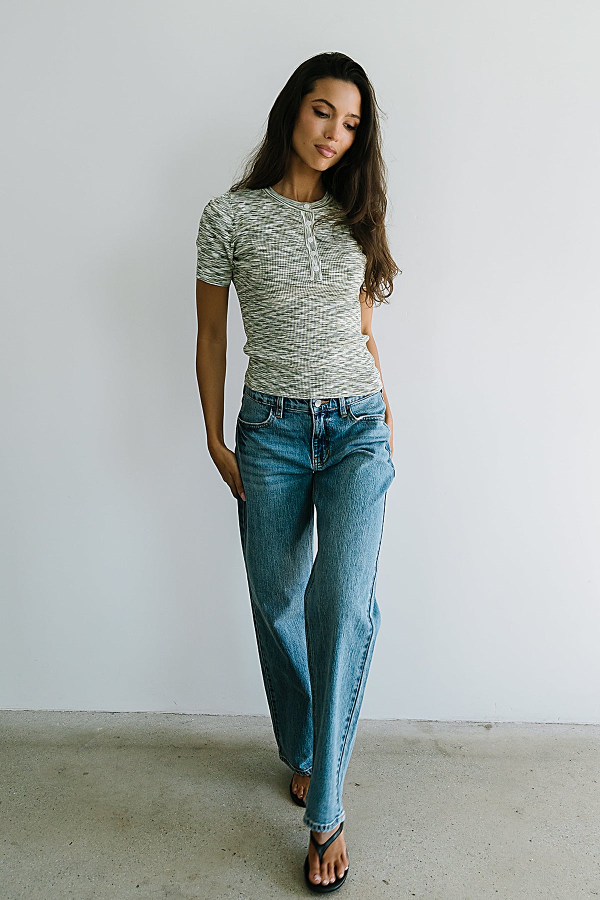 Mannie Heathered Sweater in Olive - FINAL SALE