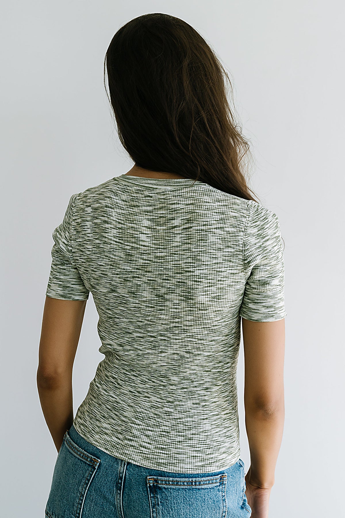 Mannie Heathered Sweater in Olive - FINAL SALE