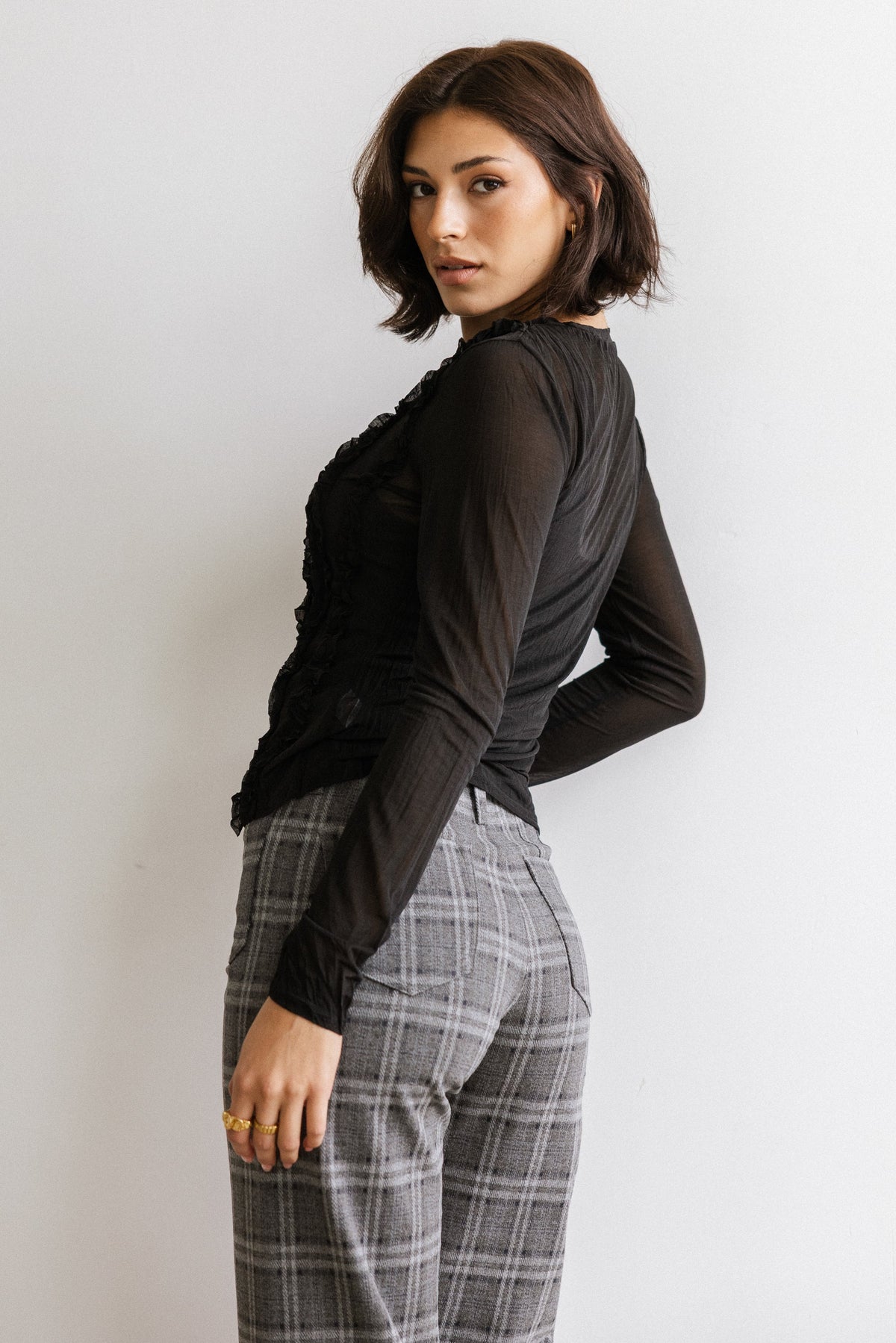 Marie Sheer Top in Black - FINAL SALE