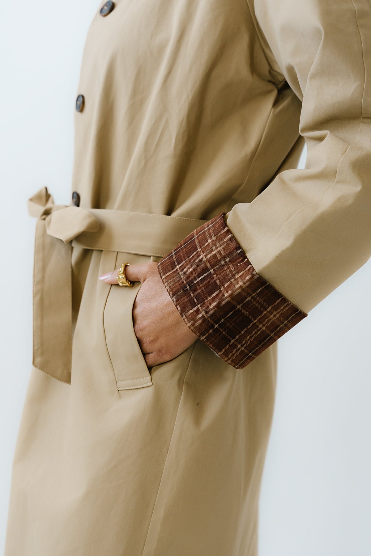 Tulie Contrast Trench Coat - FINAL SALE