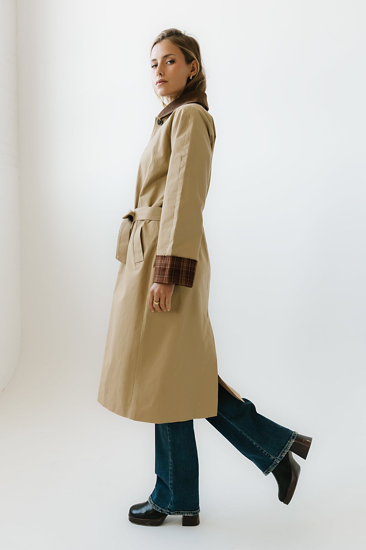 Tulie Contrast Trench Coat - FINAL SALE