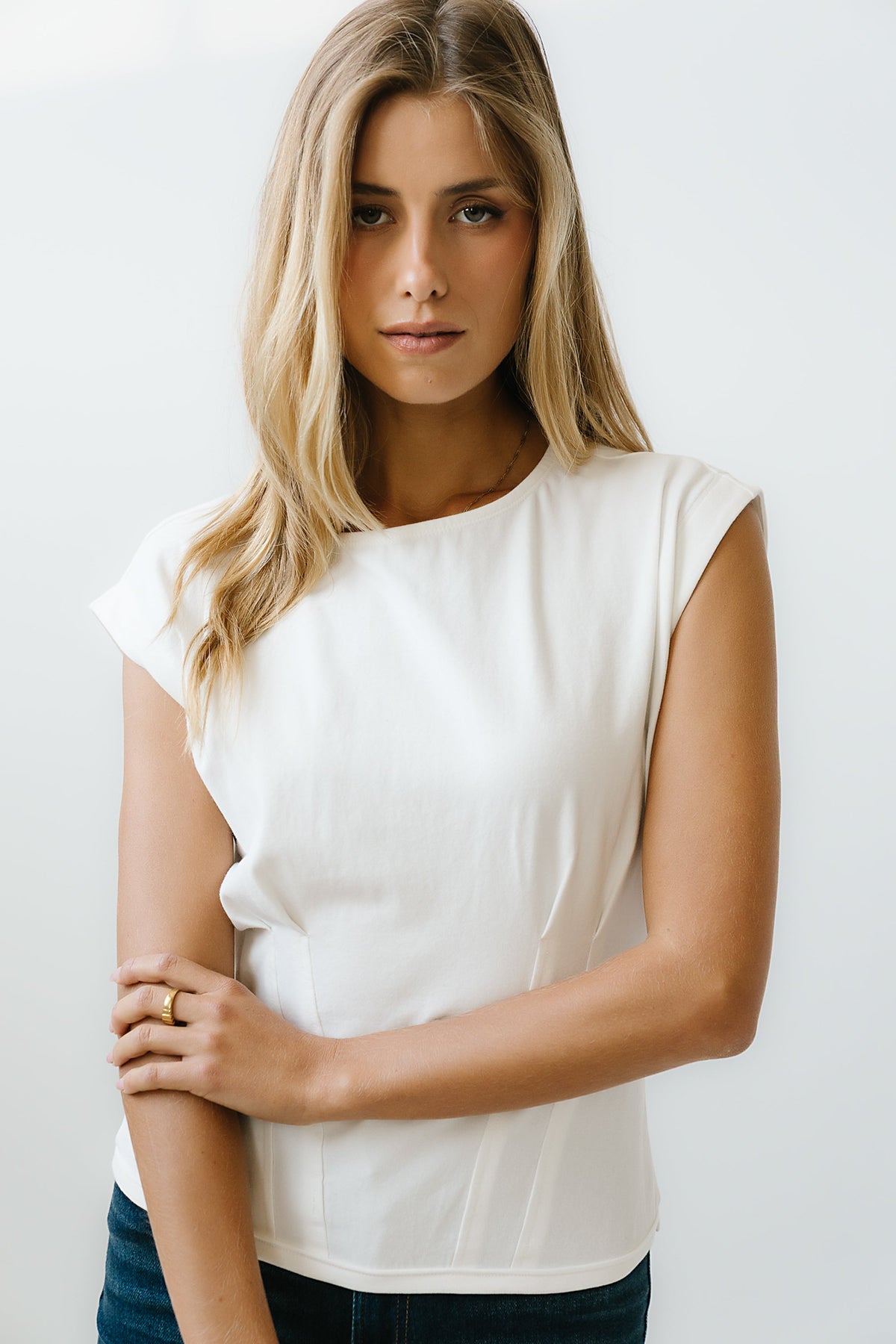 Tam Pleated Top in White