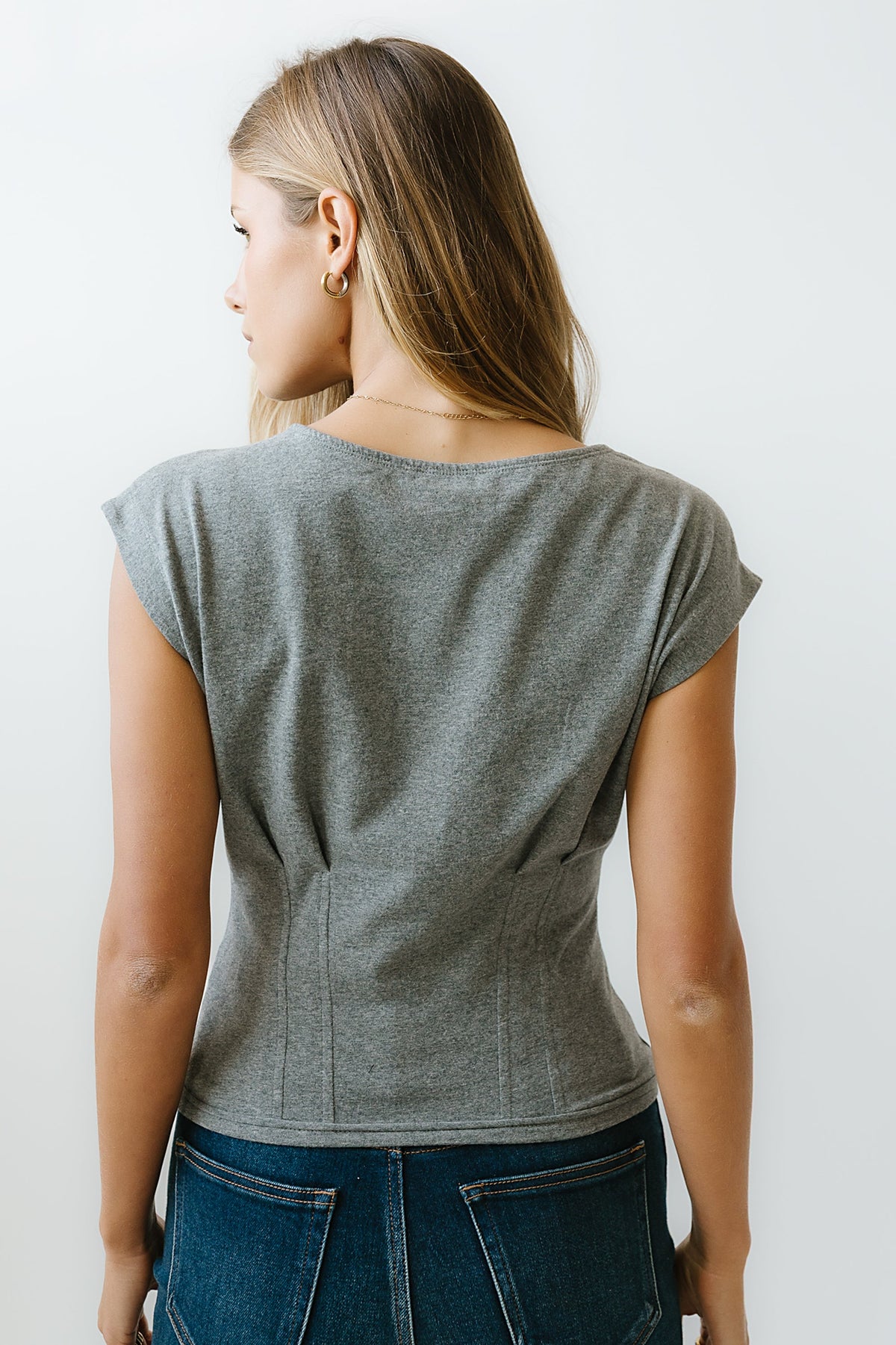 Tam Pleated Top in Grey