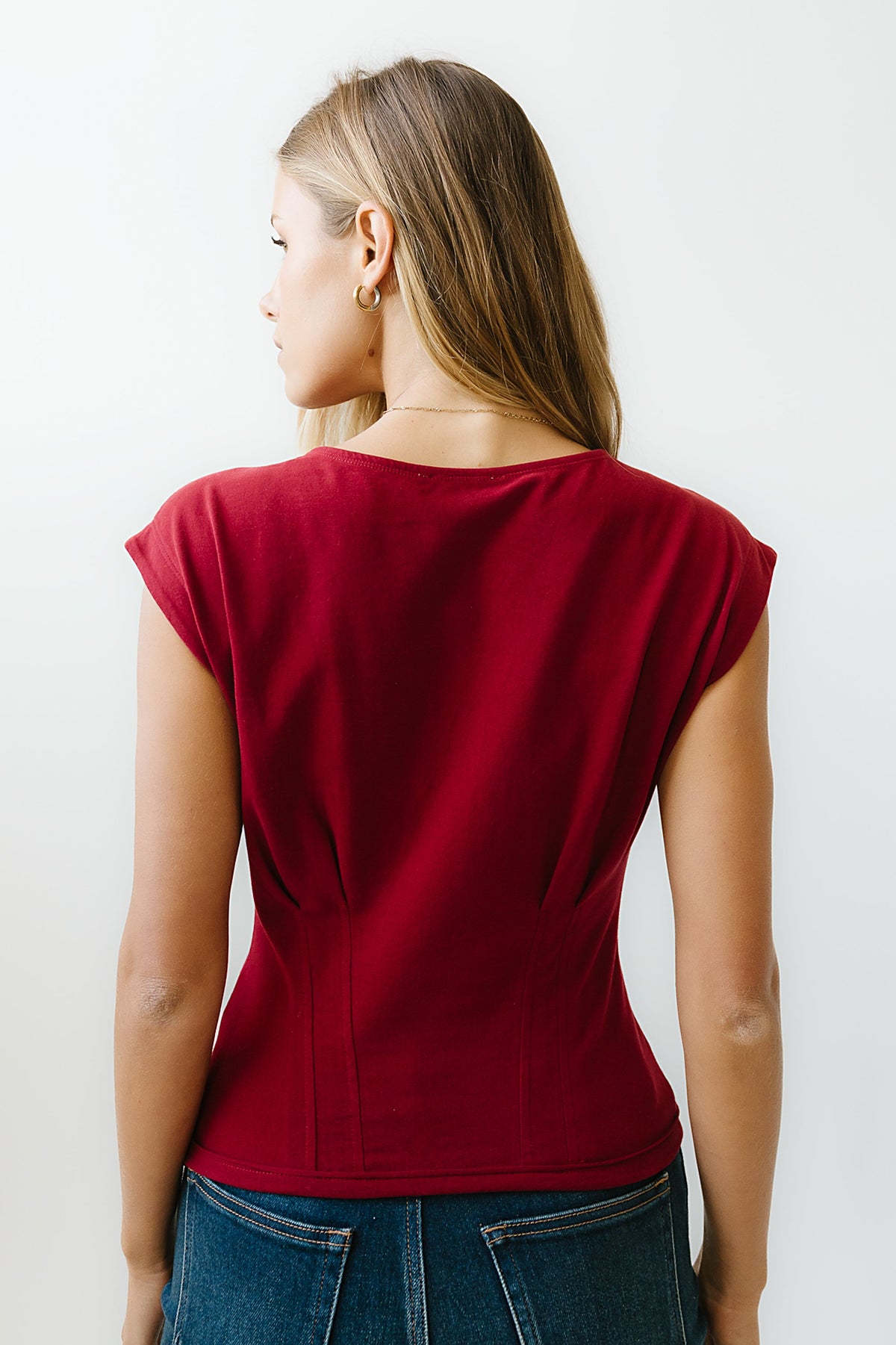 Tam Pleated Top in Red