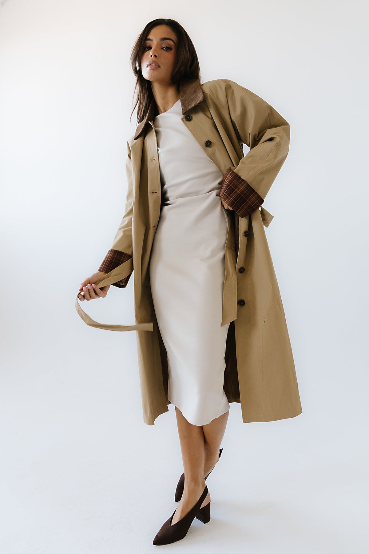 Tulie Contrast Trench Coat - FINAL SALE