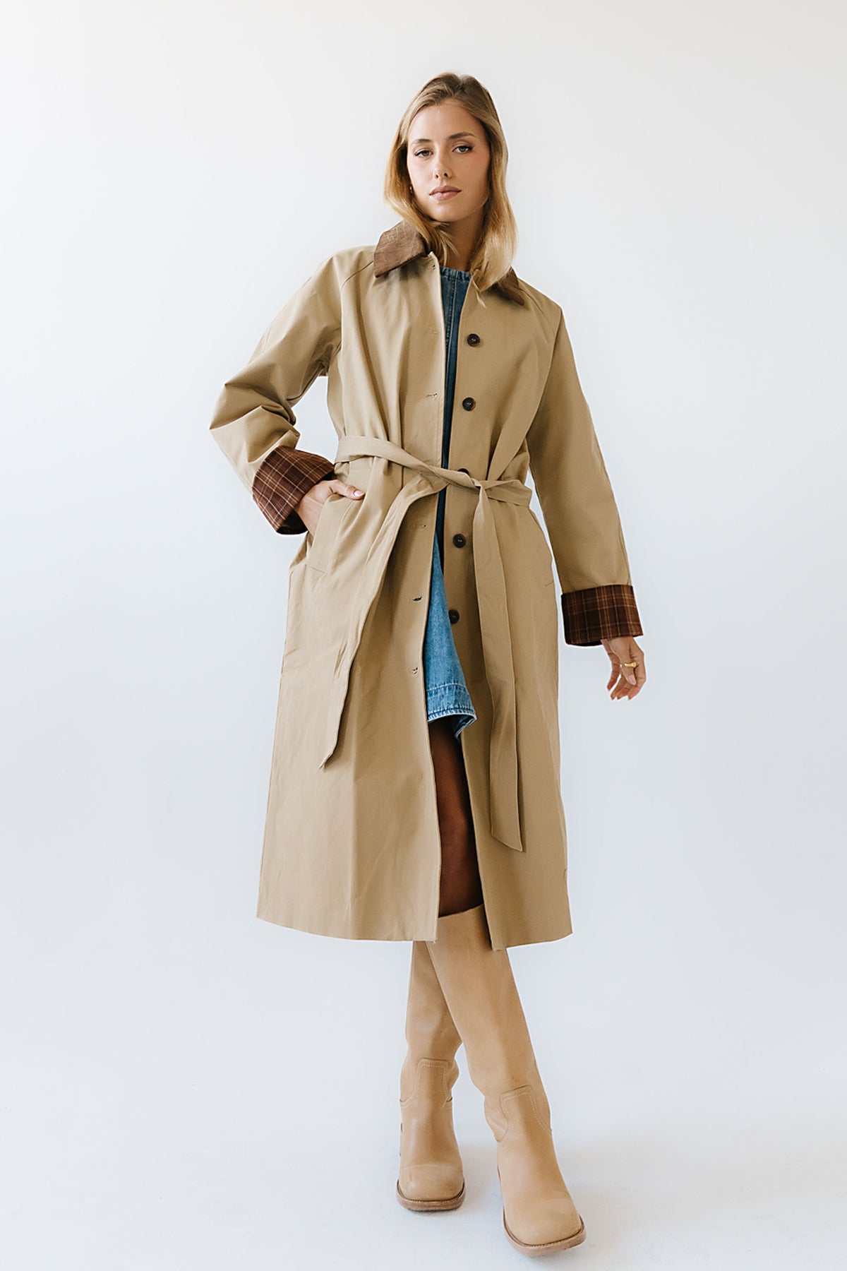 Tulie Contrast Trench Coat - FINAL SALE