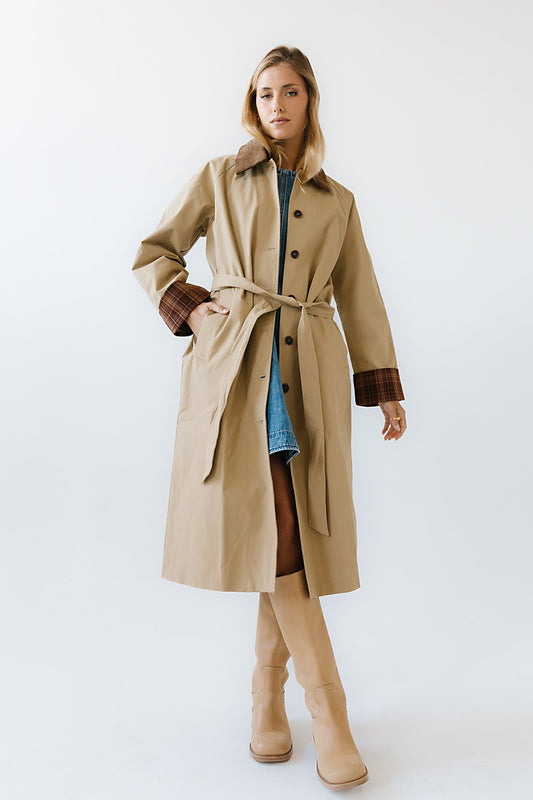 Tulie Contrast Trench Coat - FINAL SALE
