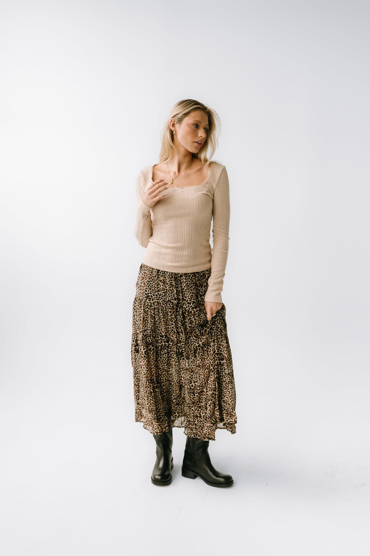 Andrea Knit Top in Taupe - FINAL SALE