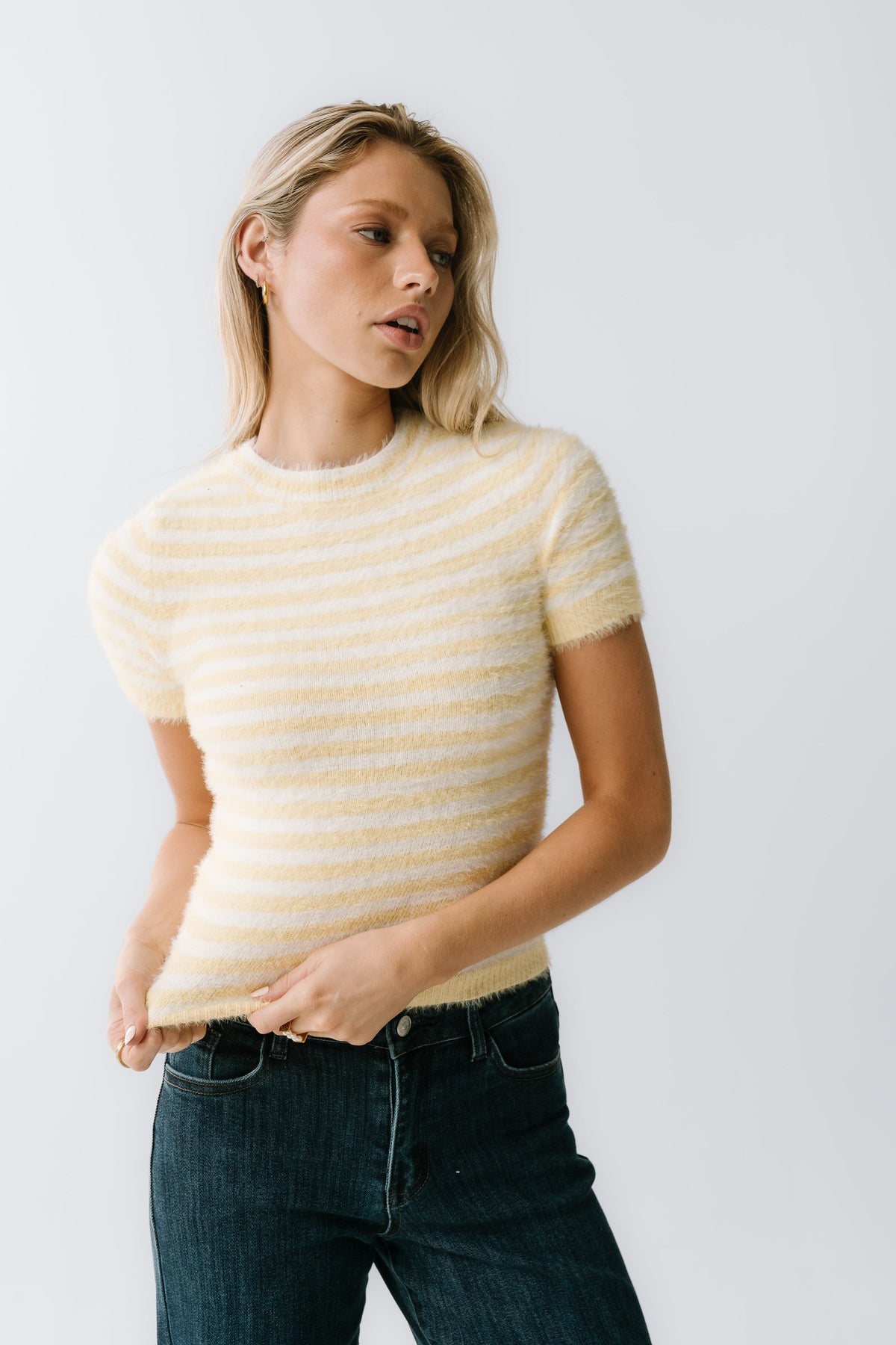 Mazie Fuzzy Sweater in Yellow - FINAL SALE