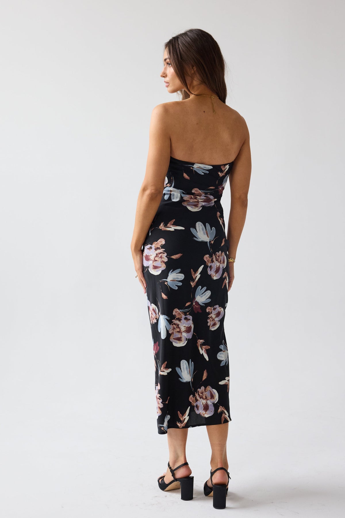 Kendall Strapless Midi Dress in Black - FINAL SALE