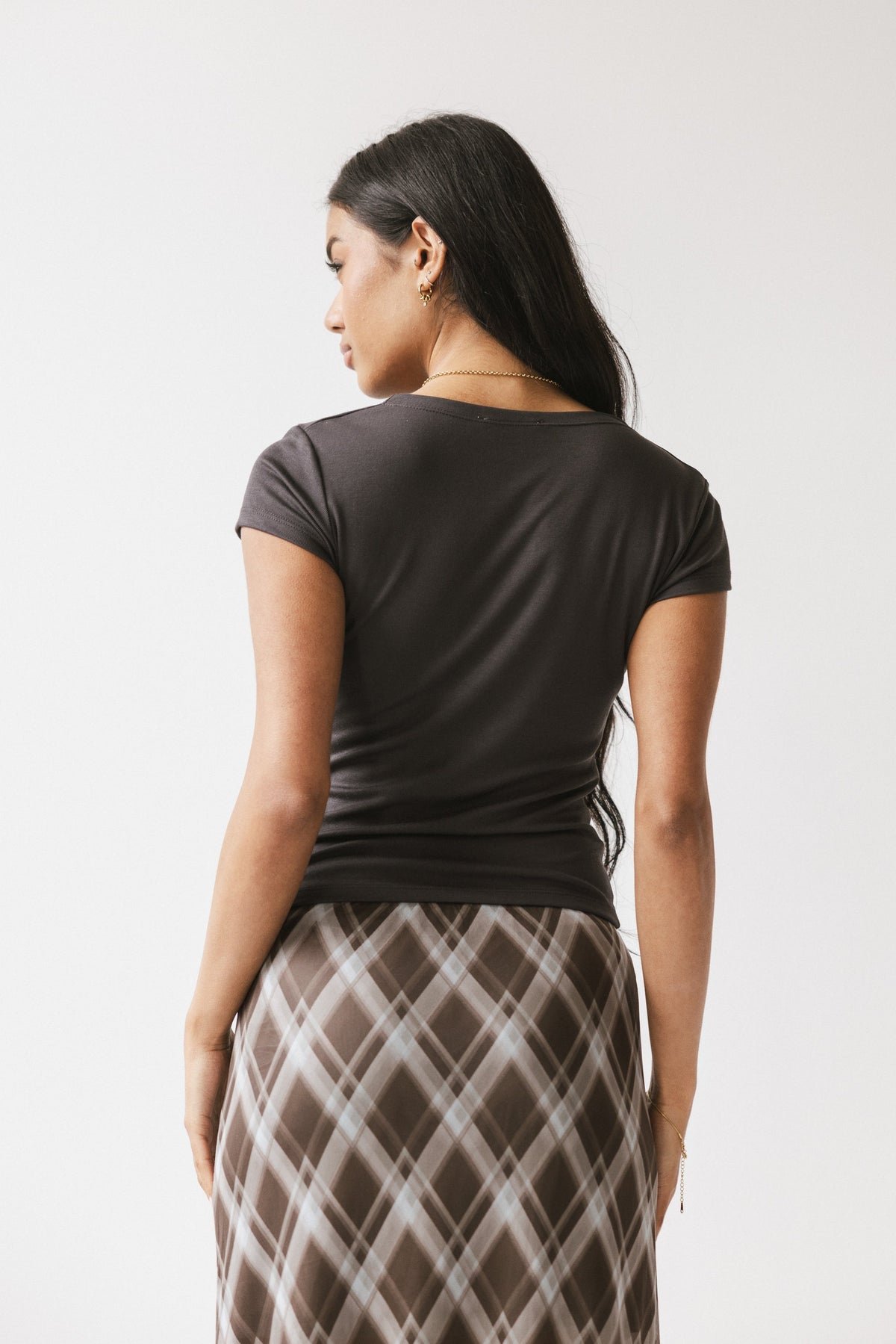 Paula Cowl Neck Top in Charcoal