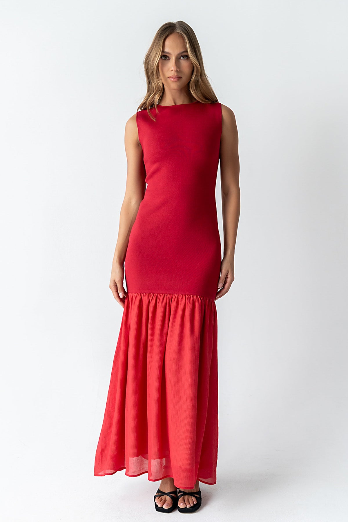 Lindsey Mermaid Maxi Dress in Red - FINAL SALE