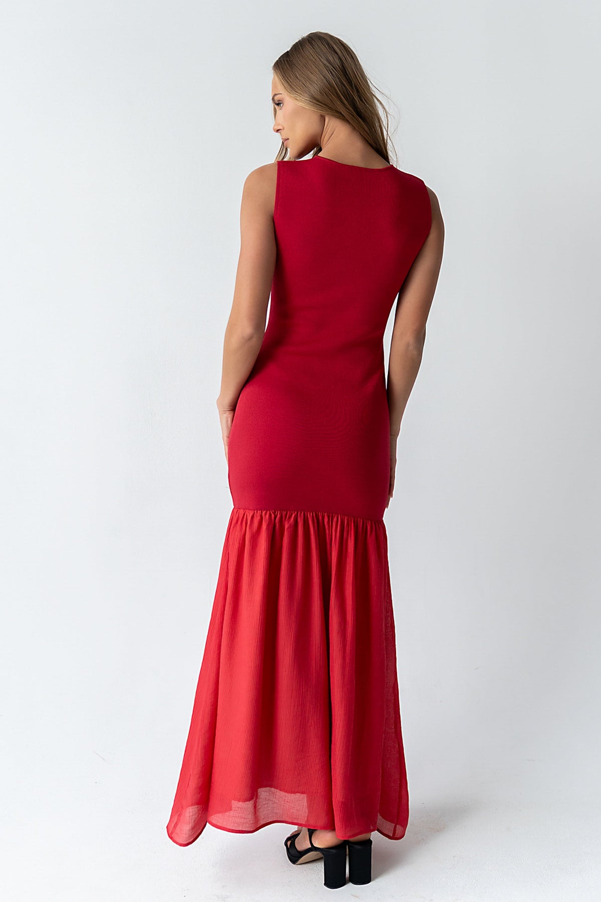 Lindsey Mermaid Maxi Dress in Red - FINAL SALE