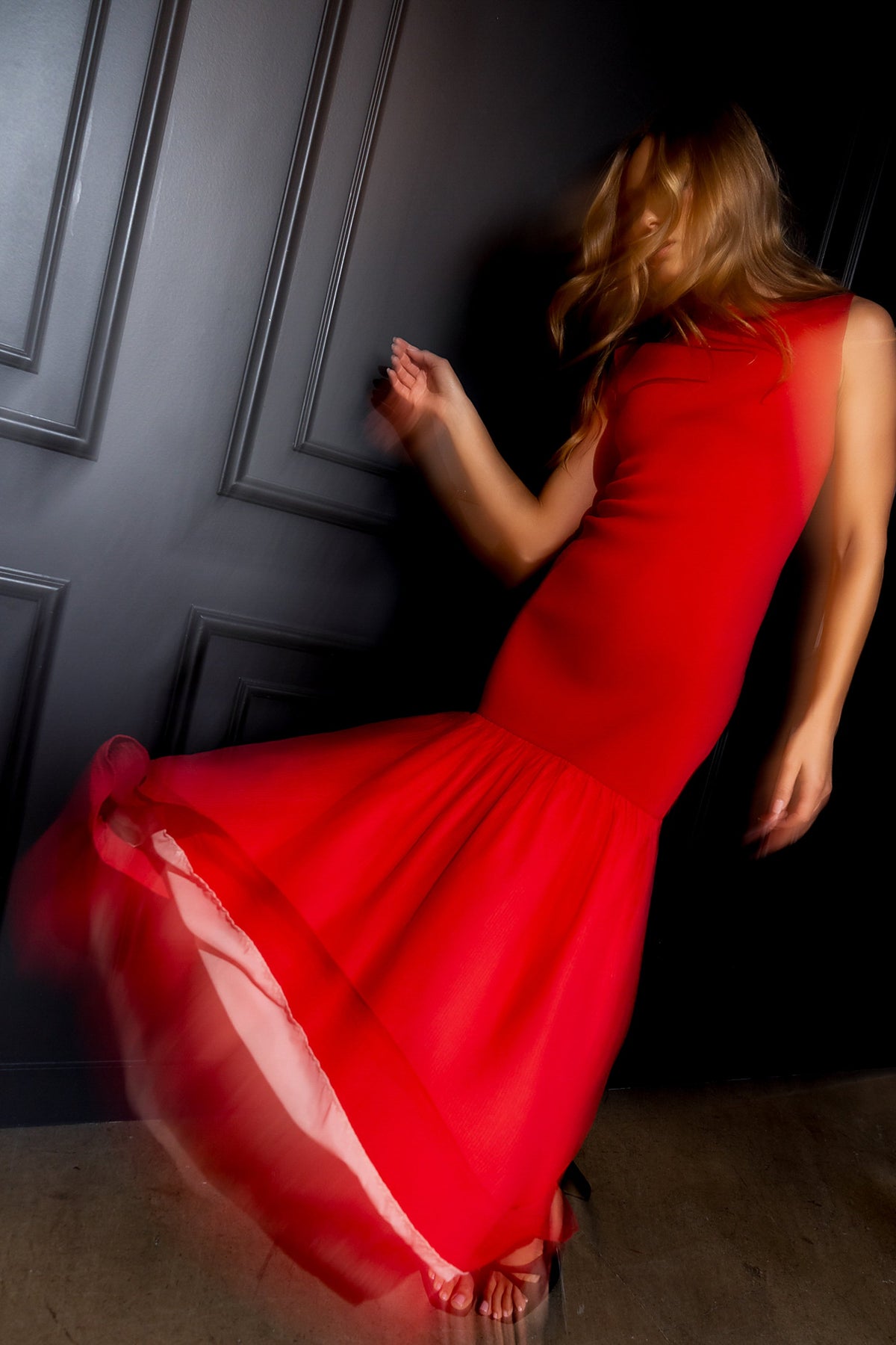 Lindsey Mermaid Maxi Dress in Red - FINAL SALE
