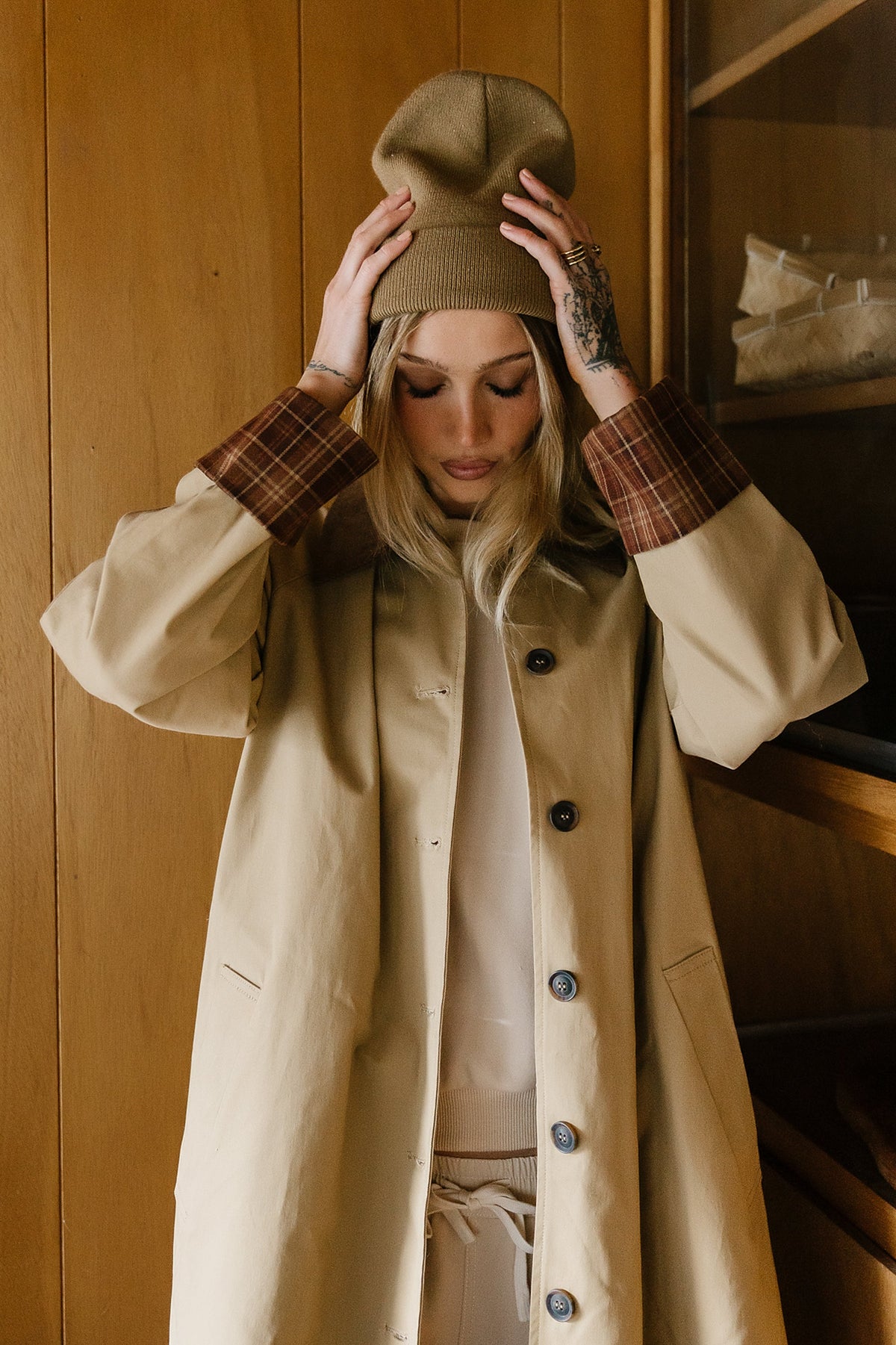 Tulie Contrast Trench Coat - FINAL SALE