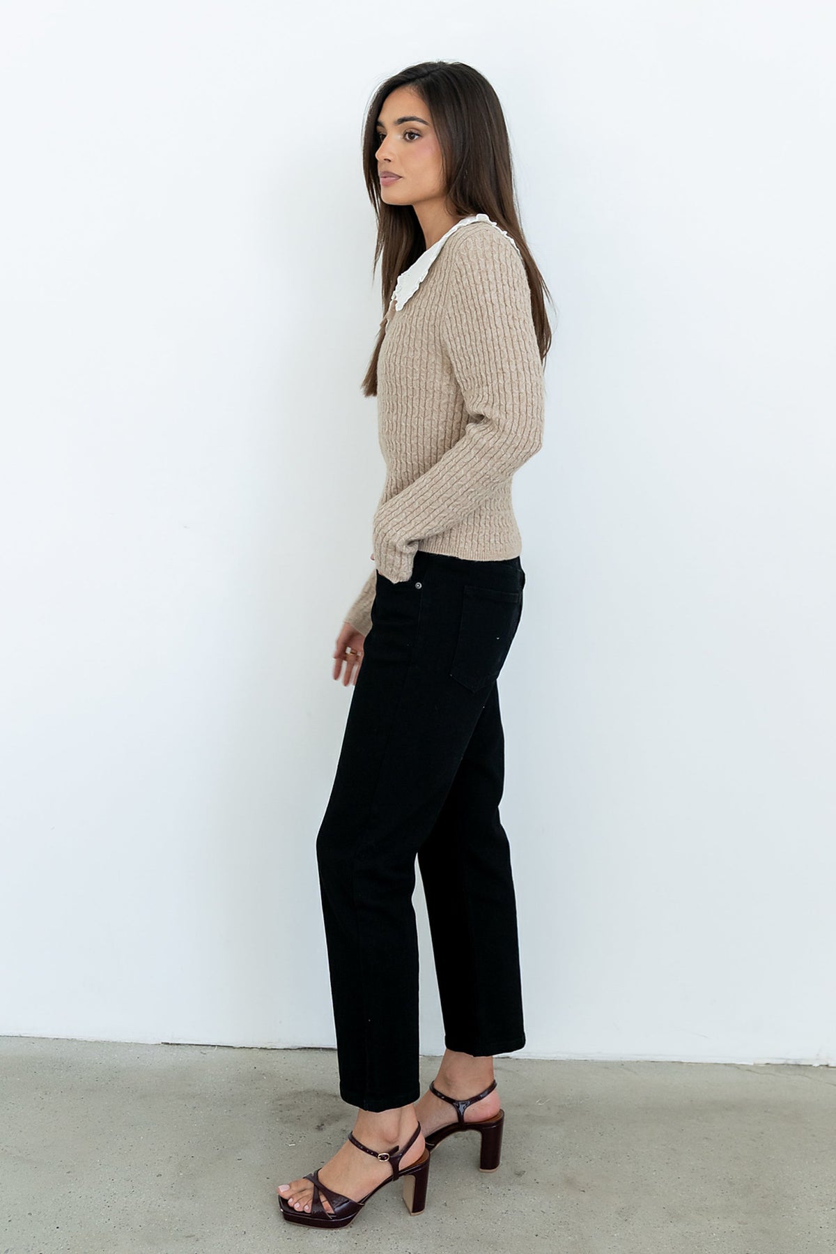 Reya Straight Leg Jeans in Washed Black - FINAL SALE