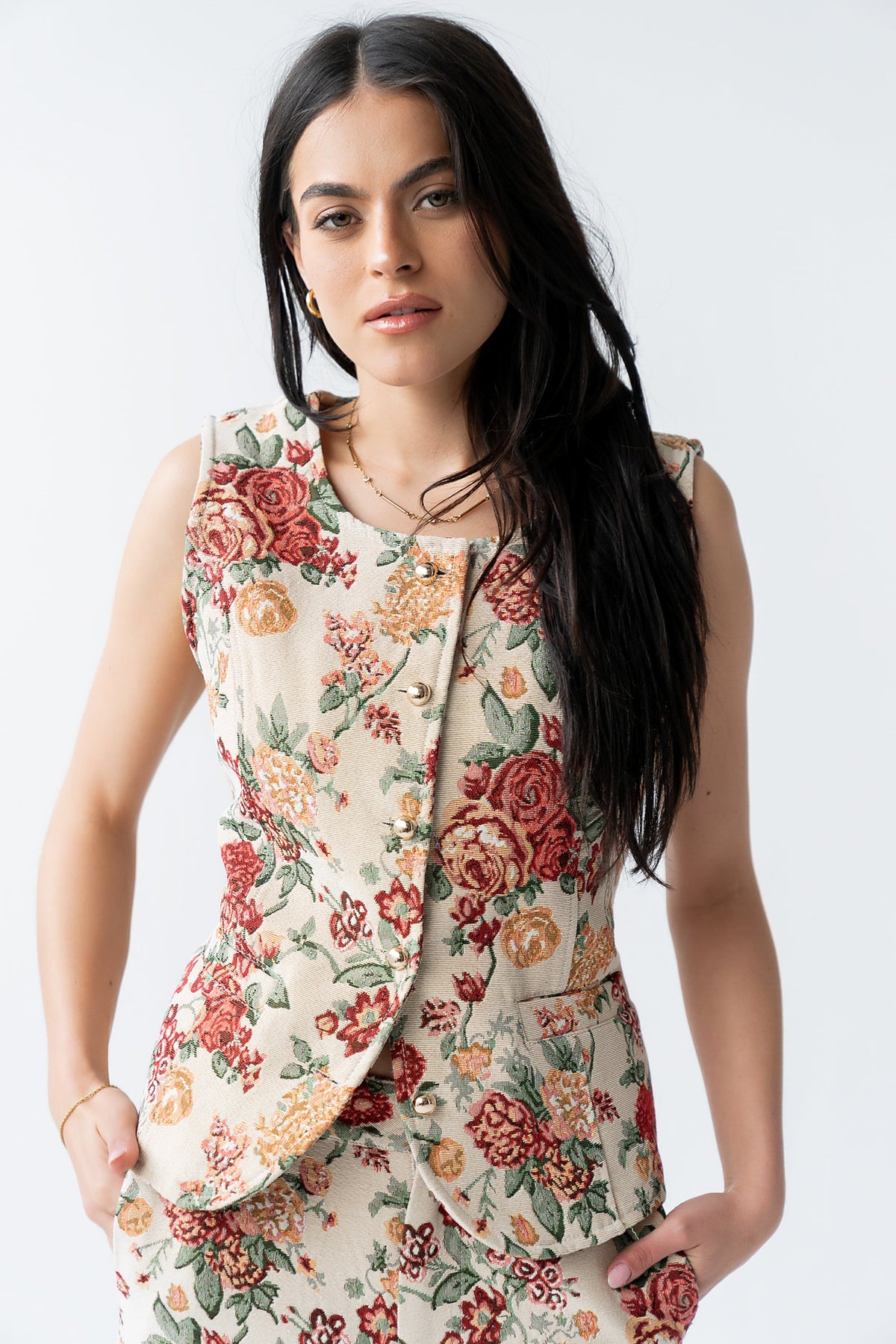 Joanna Floral Vest - FINAL SALE