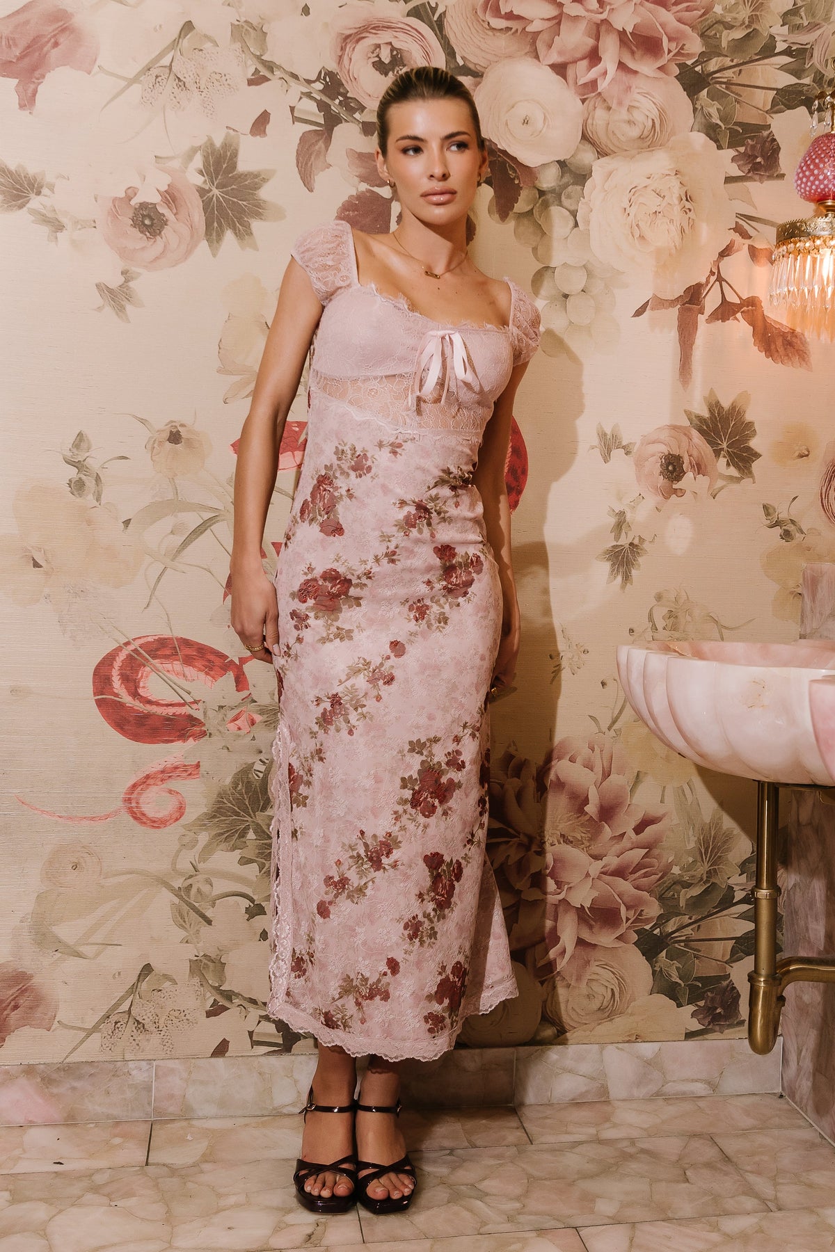Nancie Floral Mesh Maxi Dress - FINAL SALE