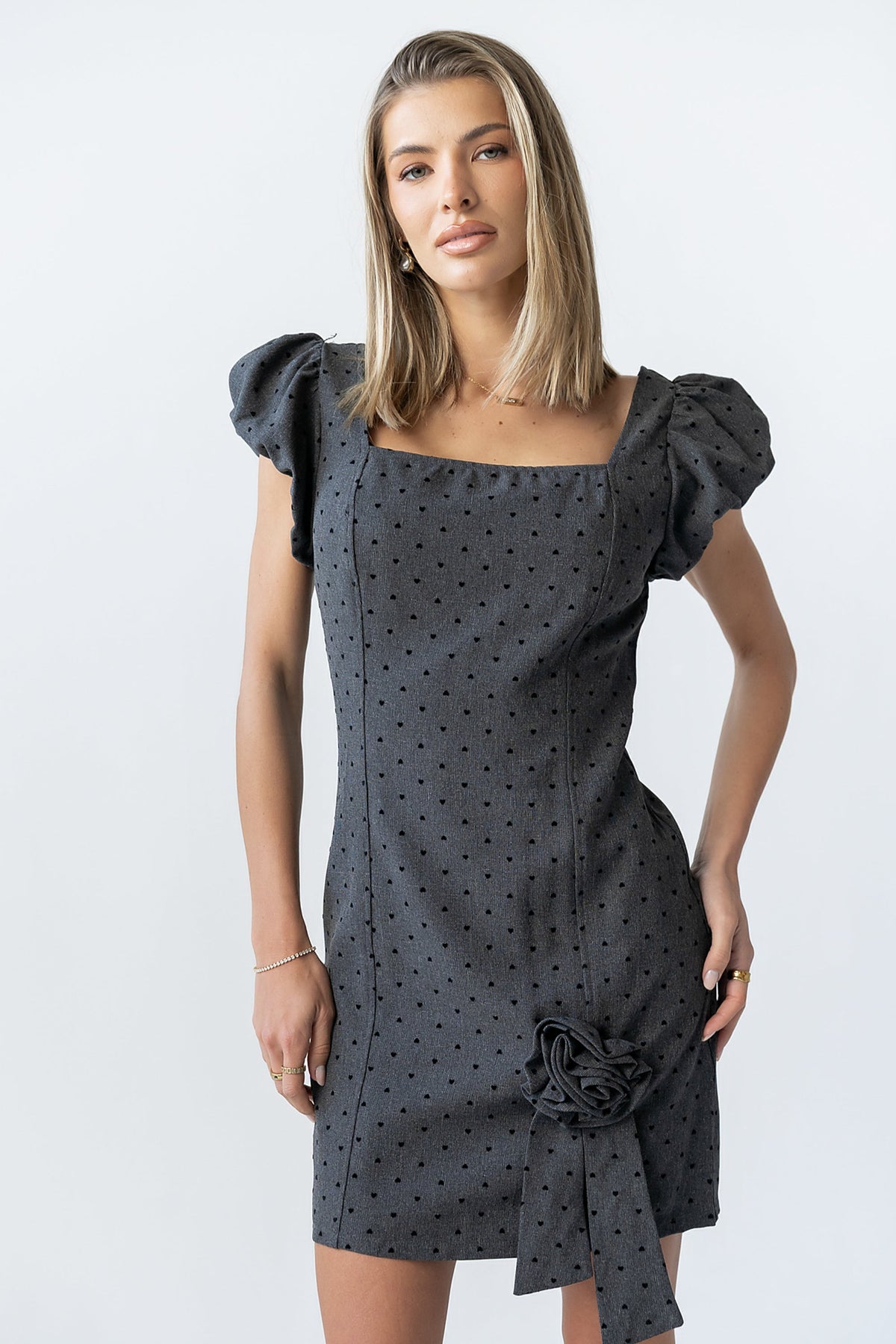 Joana Mini Dress in Charcoal - FINAL SALE