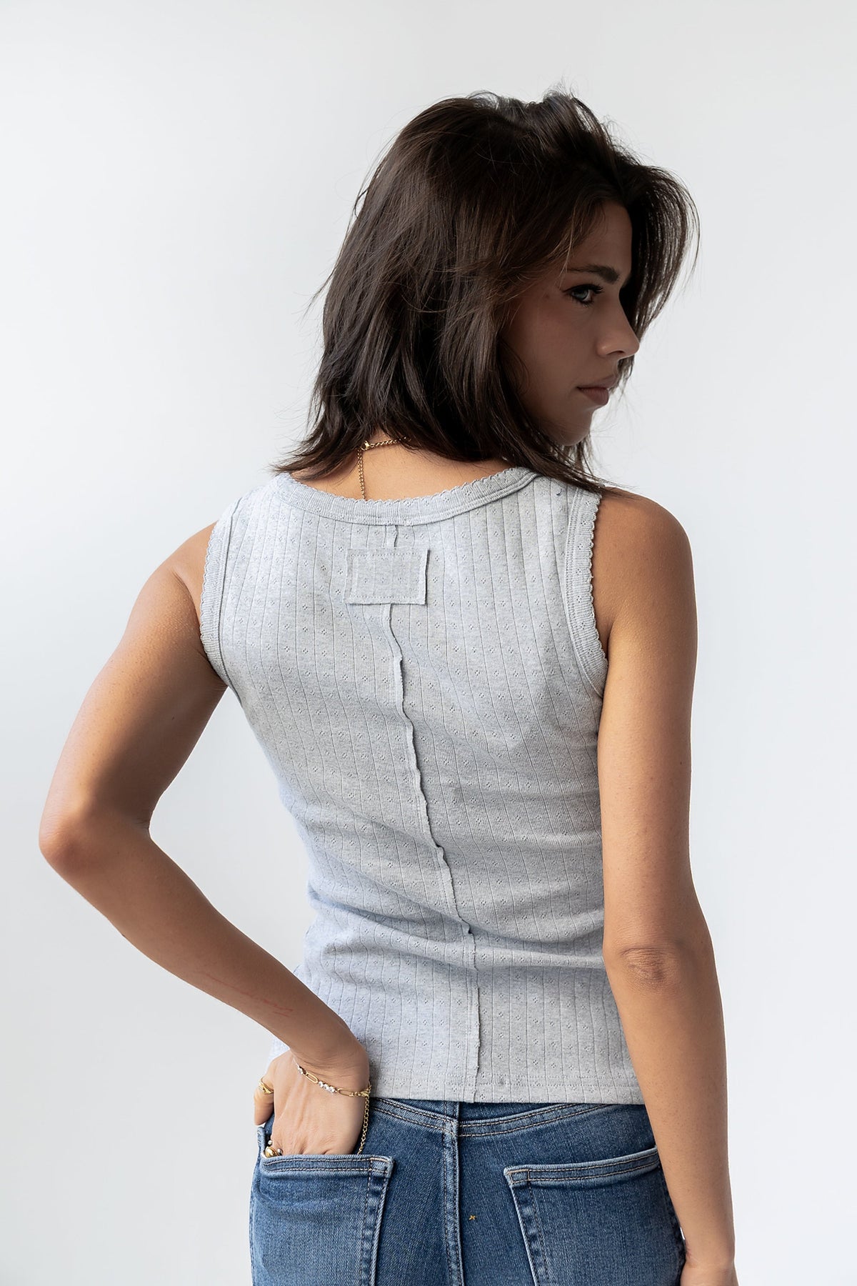 Apollo Knit Tank Top in Grey - FINAL SALE