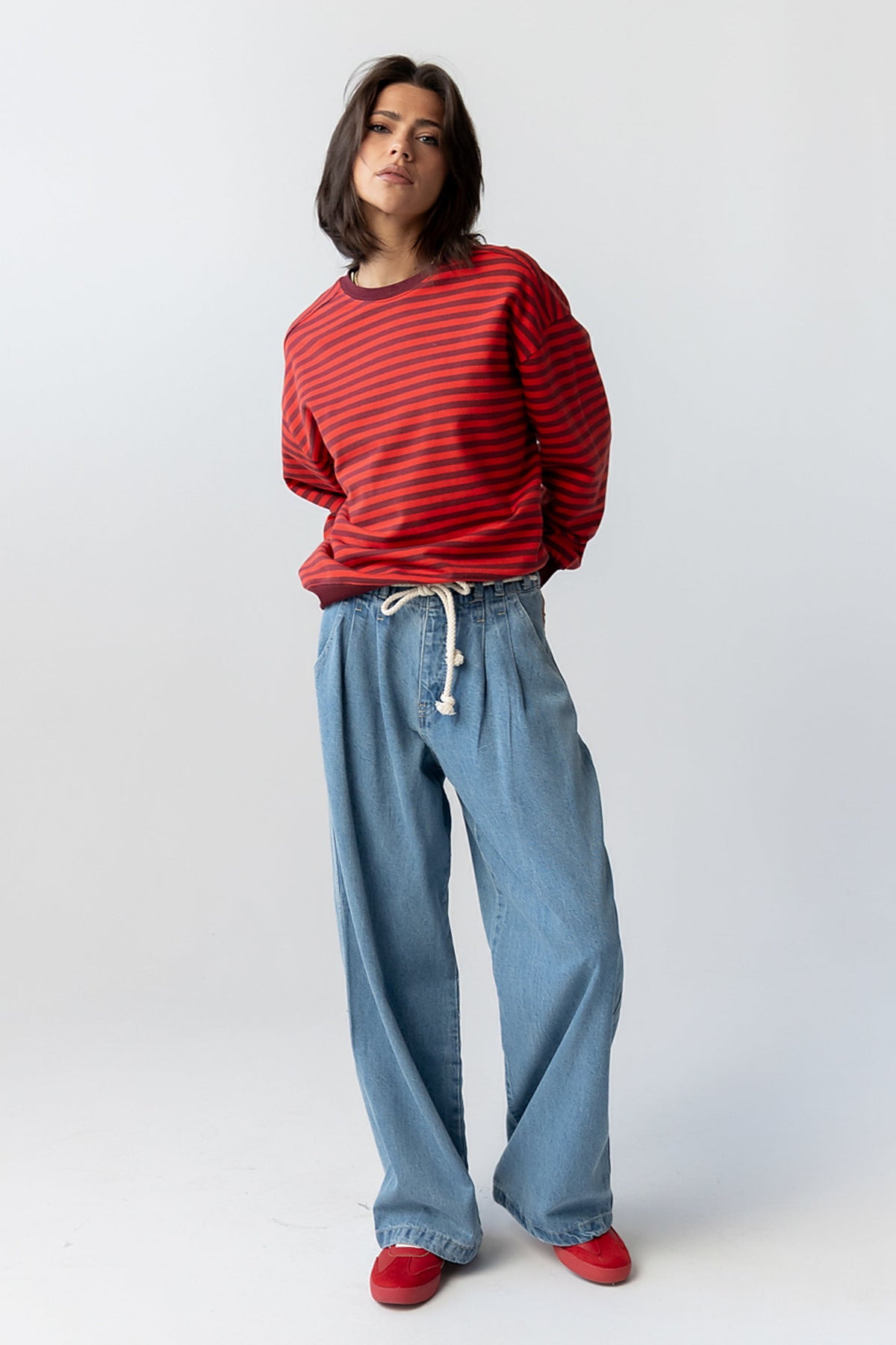 Becky Wide Leg Jeans in Denim - FINAL SALE