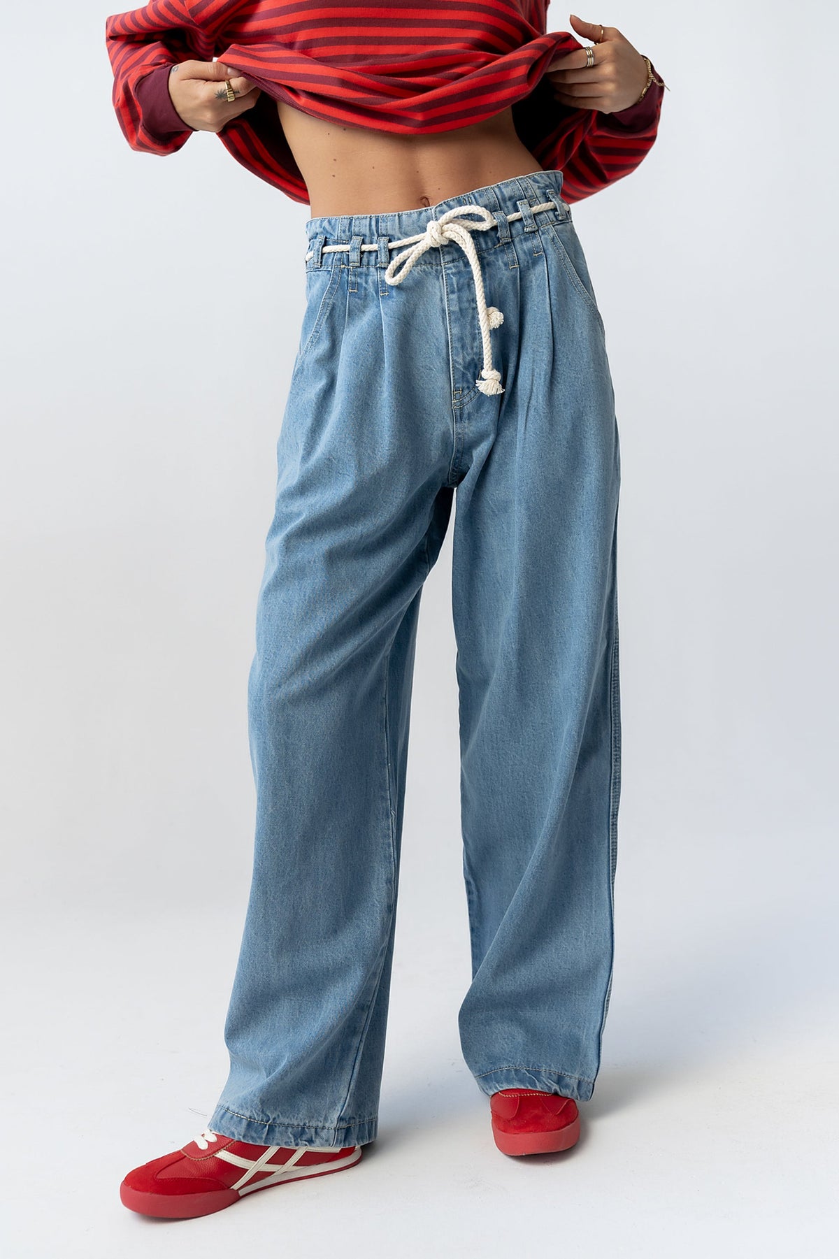 Becky Wide Leg Jeans in Denim - FINAL SALE