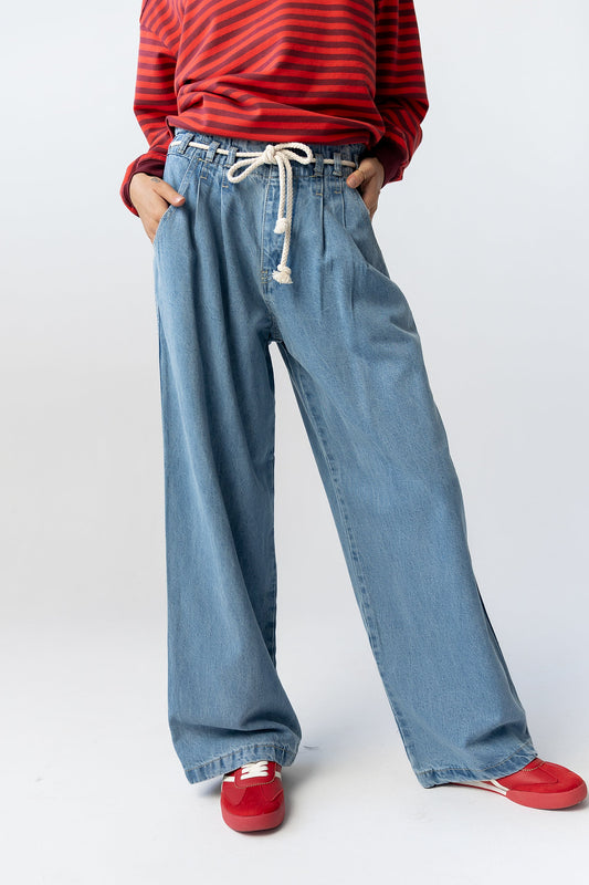Becky Wide Leg Jeans in Denim - FINAL SALE