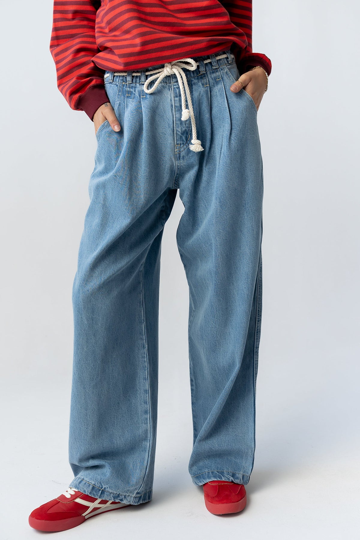 Becky Wide Leg Jeans in Denim - FINAL SALE
