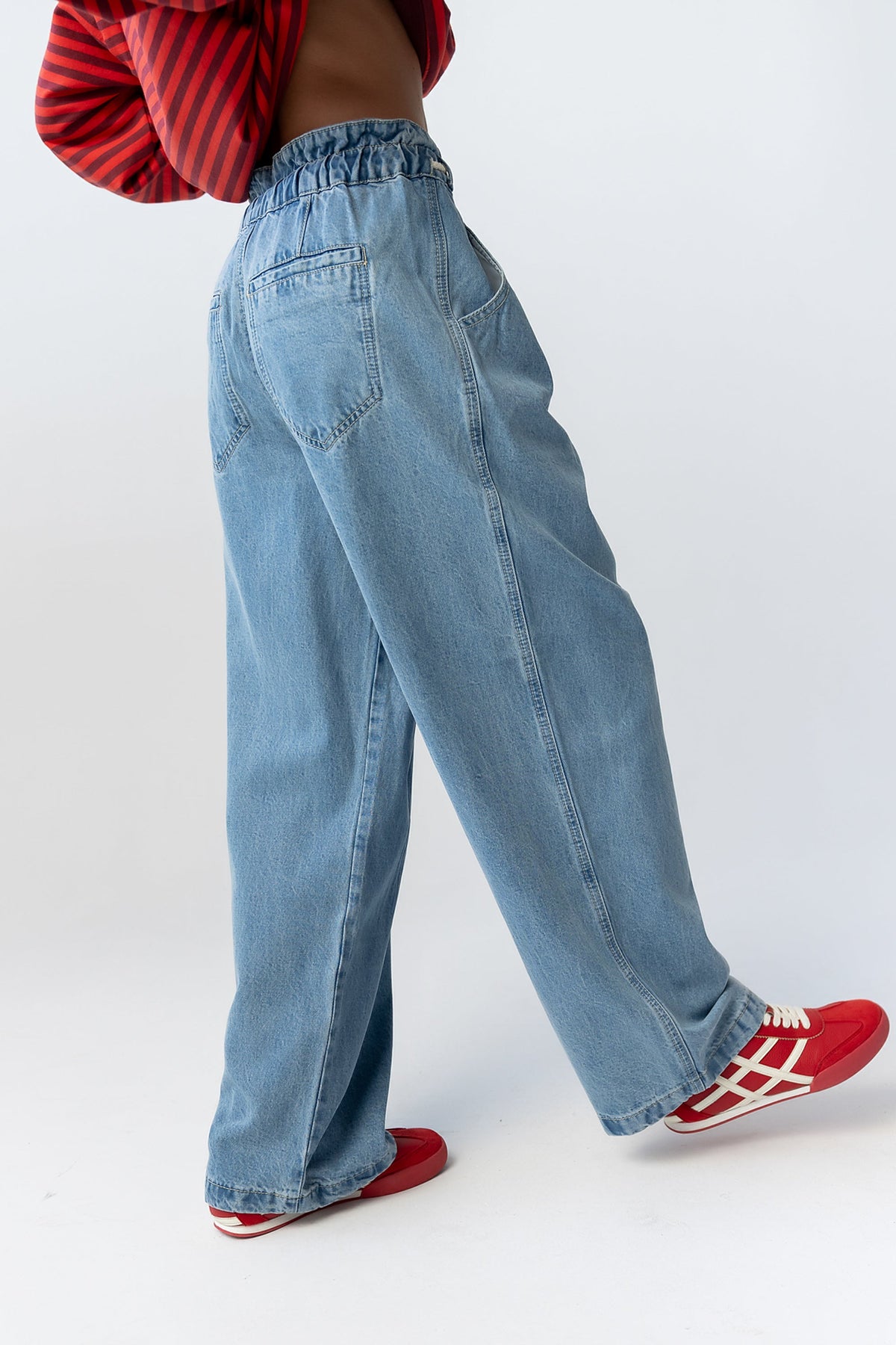 Becky Wide Leg Jeans in Denim - FINAL SALE