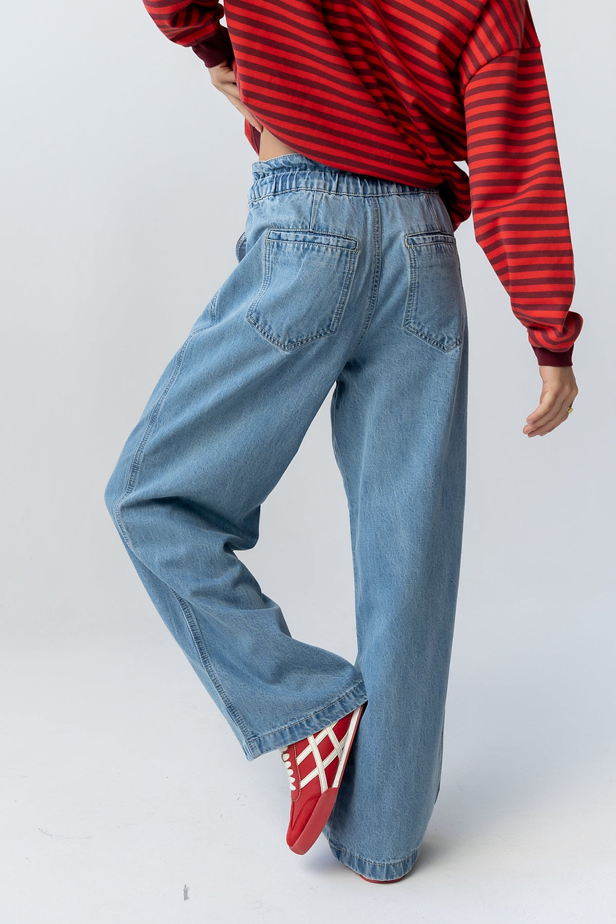 Becky Wide Leg Jeans in Denim - FINAL SALE