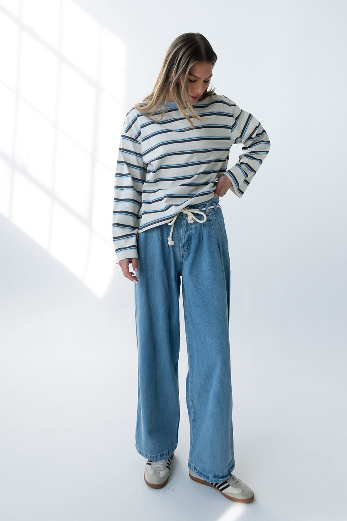 Becky Wide Leg Jeans in Denim - FINAL SALE