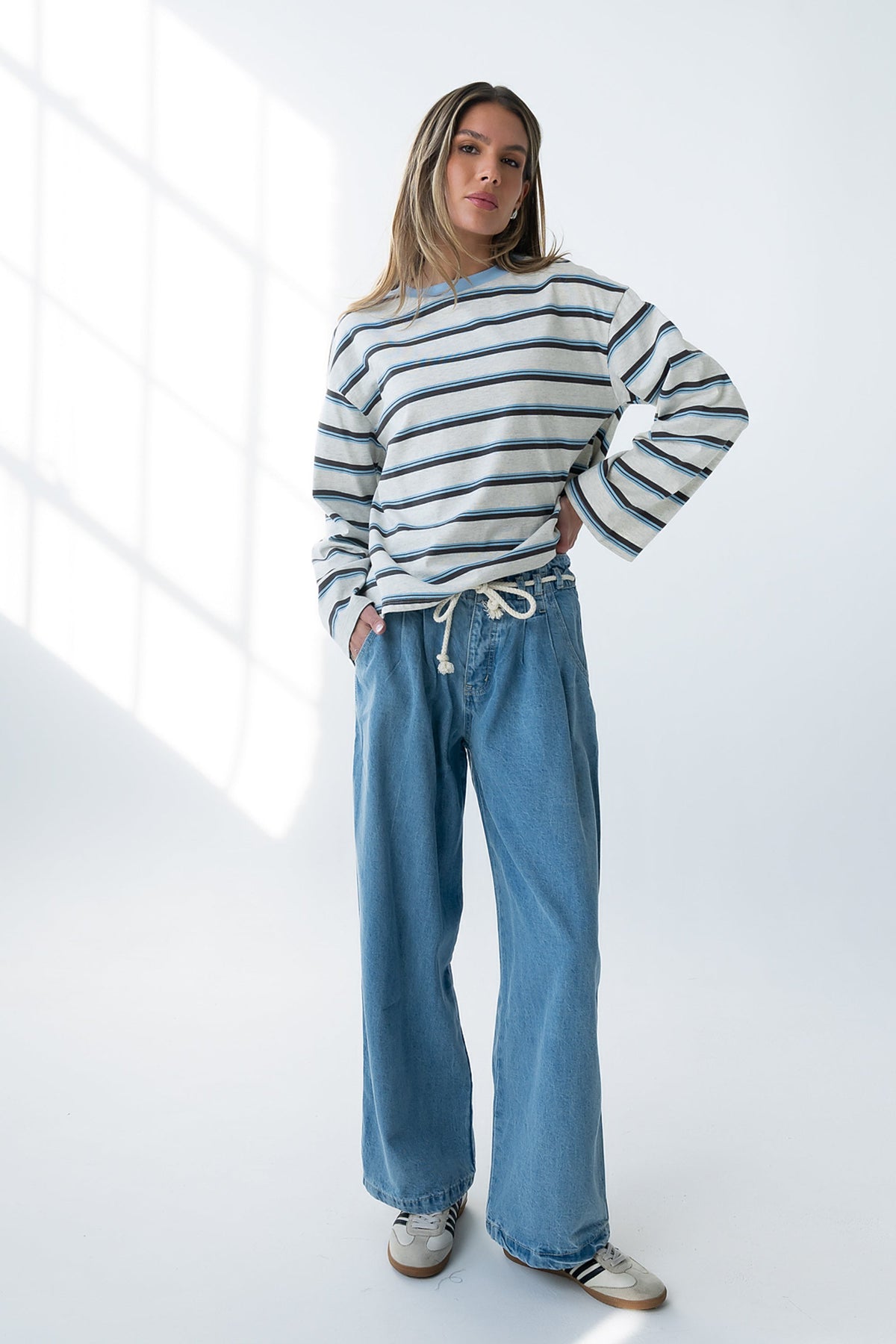 Becky Wide Leg Jeans in Denim - FINAL SALE