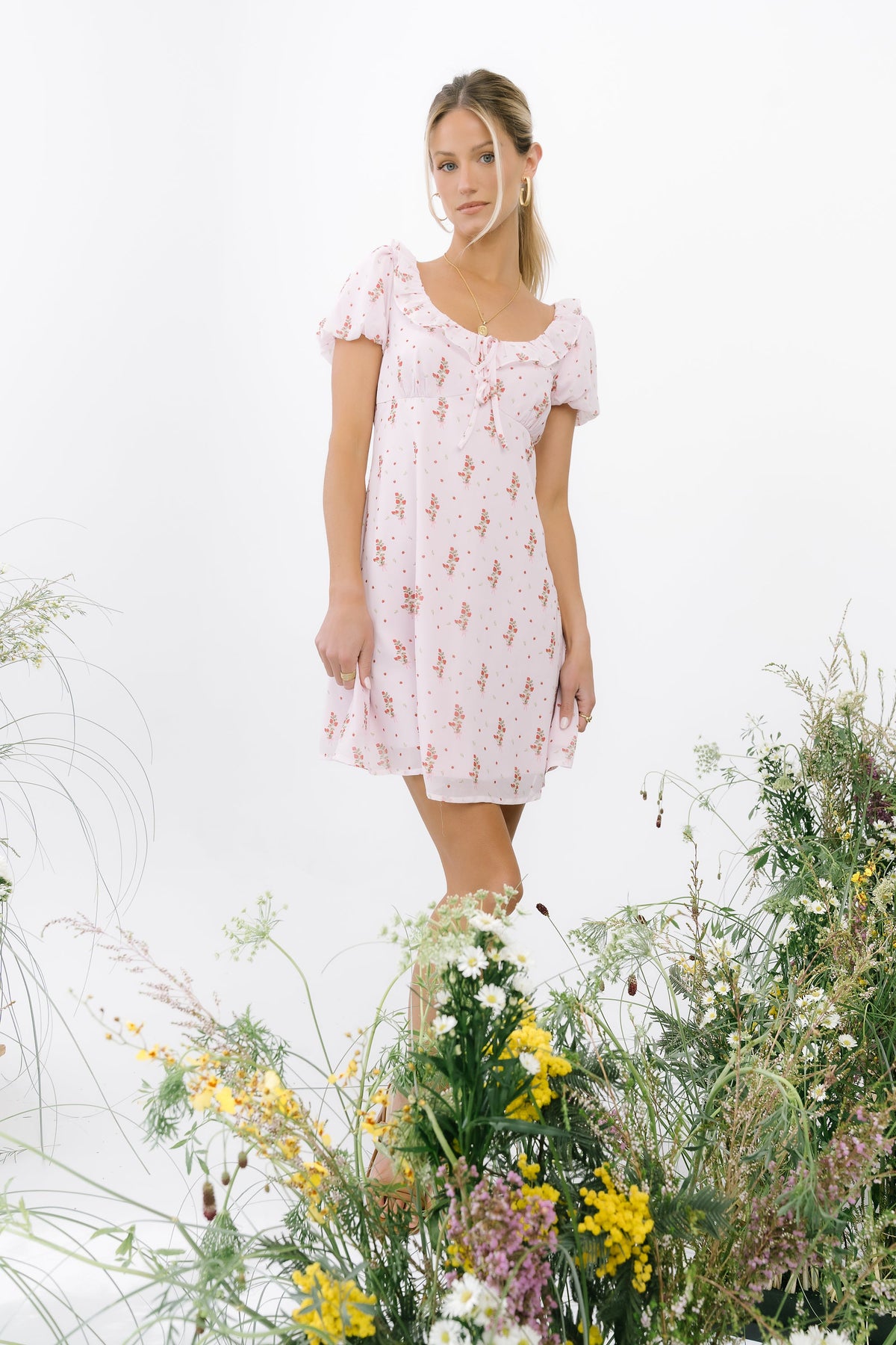 Harvey Floral Mini Dress in Pink - FINAL SALE