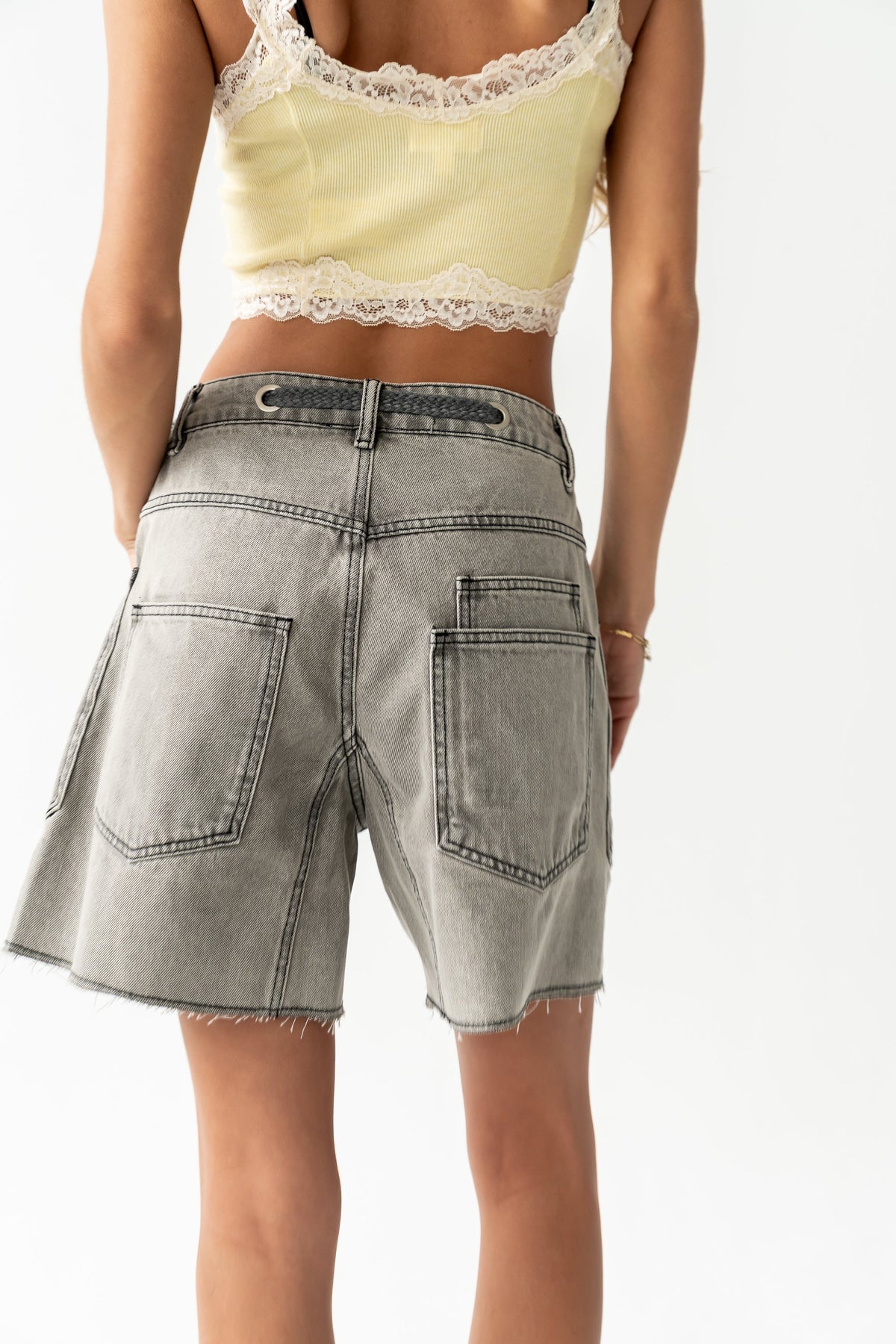 Finneas Denim Shorts in Grey