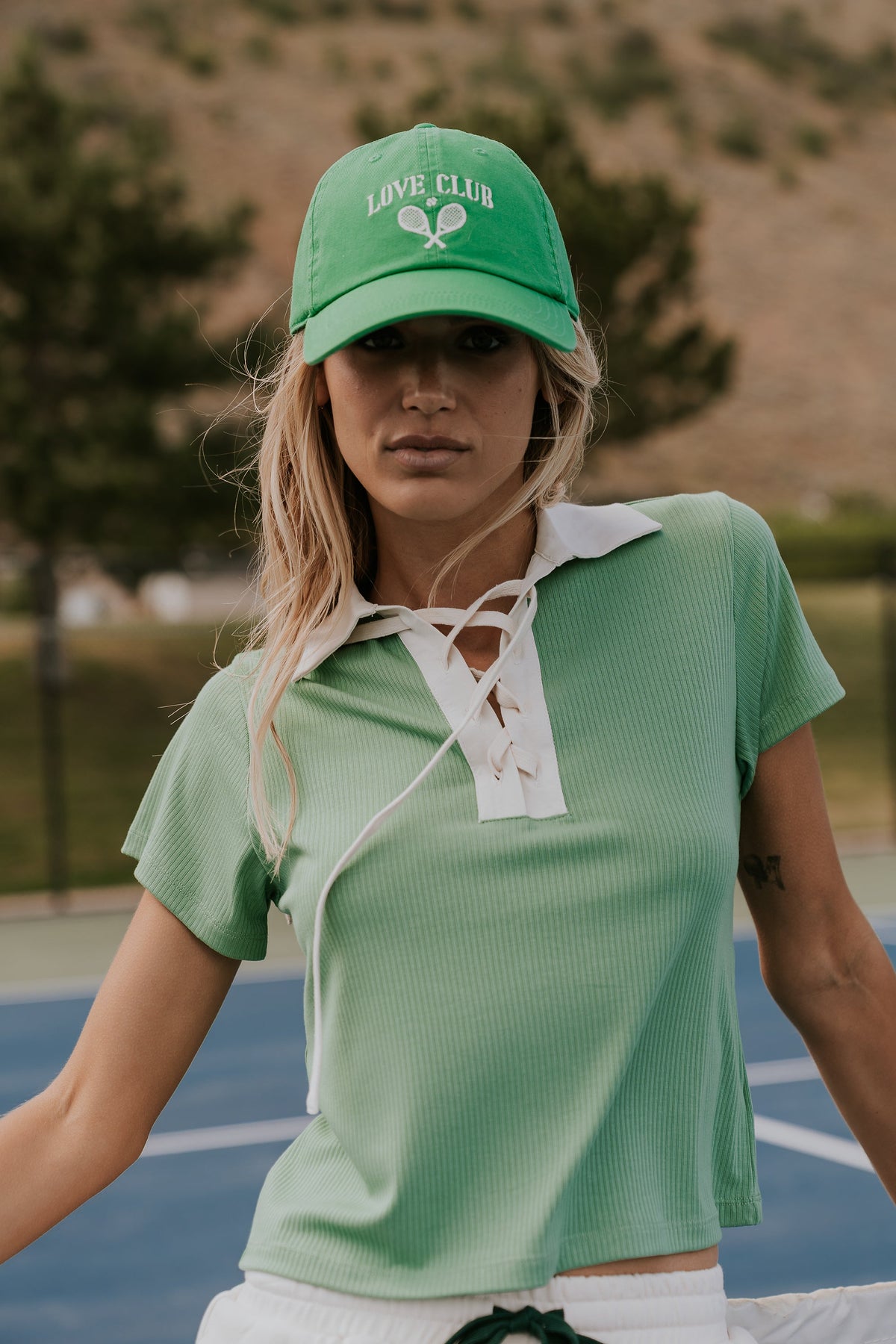 Maddison Collared Top in Green - FINAL SALE